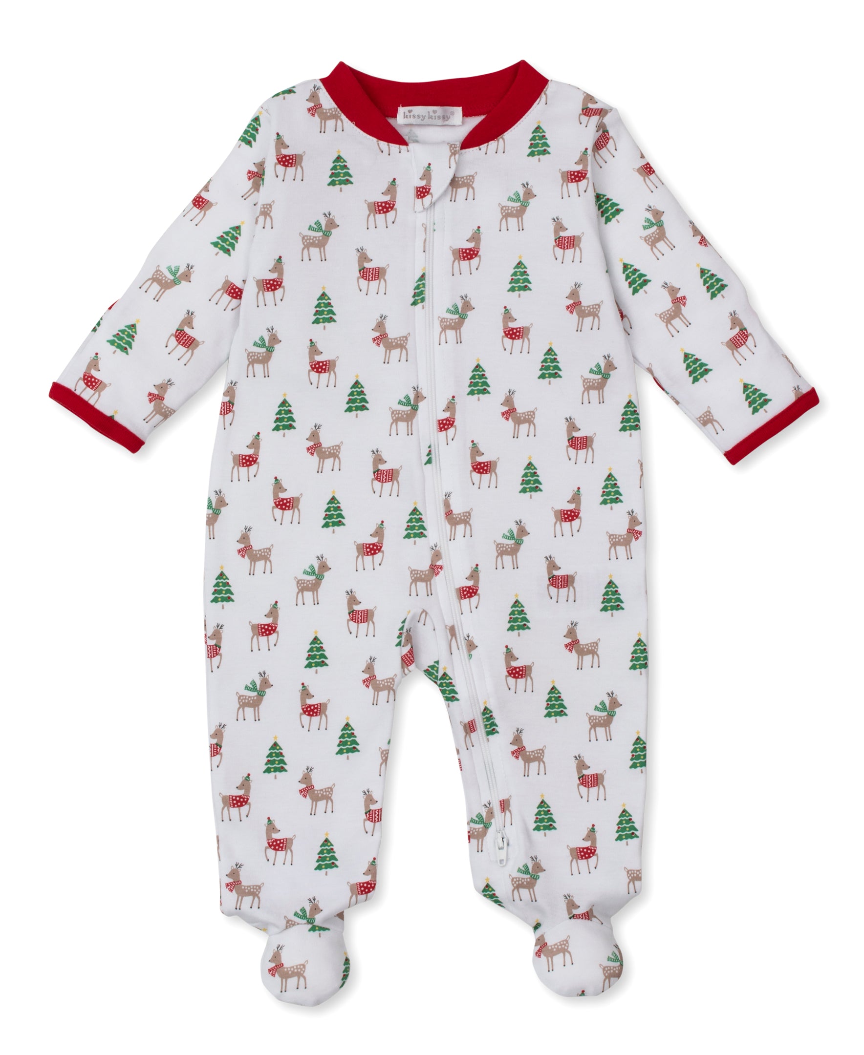 Christmas Reindeer Zip Footie