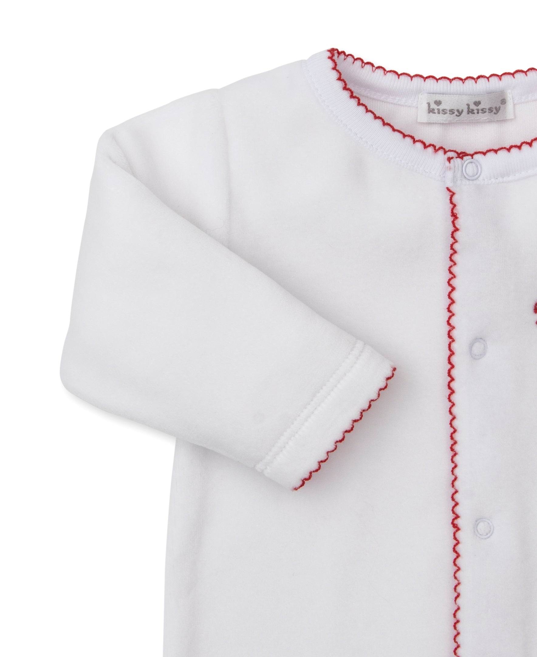 Baby's First Christmas 25 White Velour Footie - Kissy Kissy