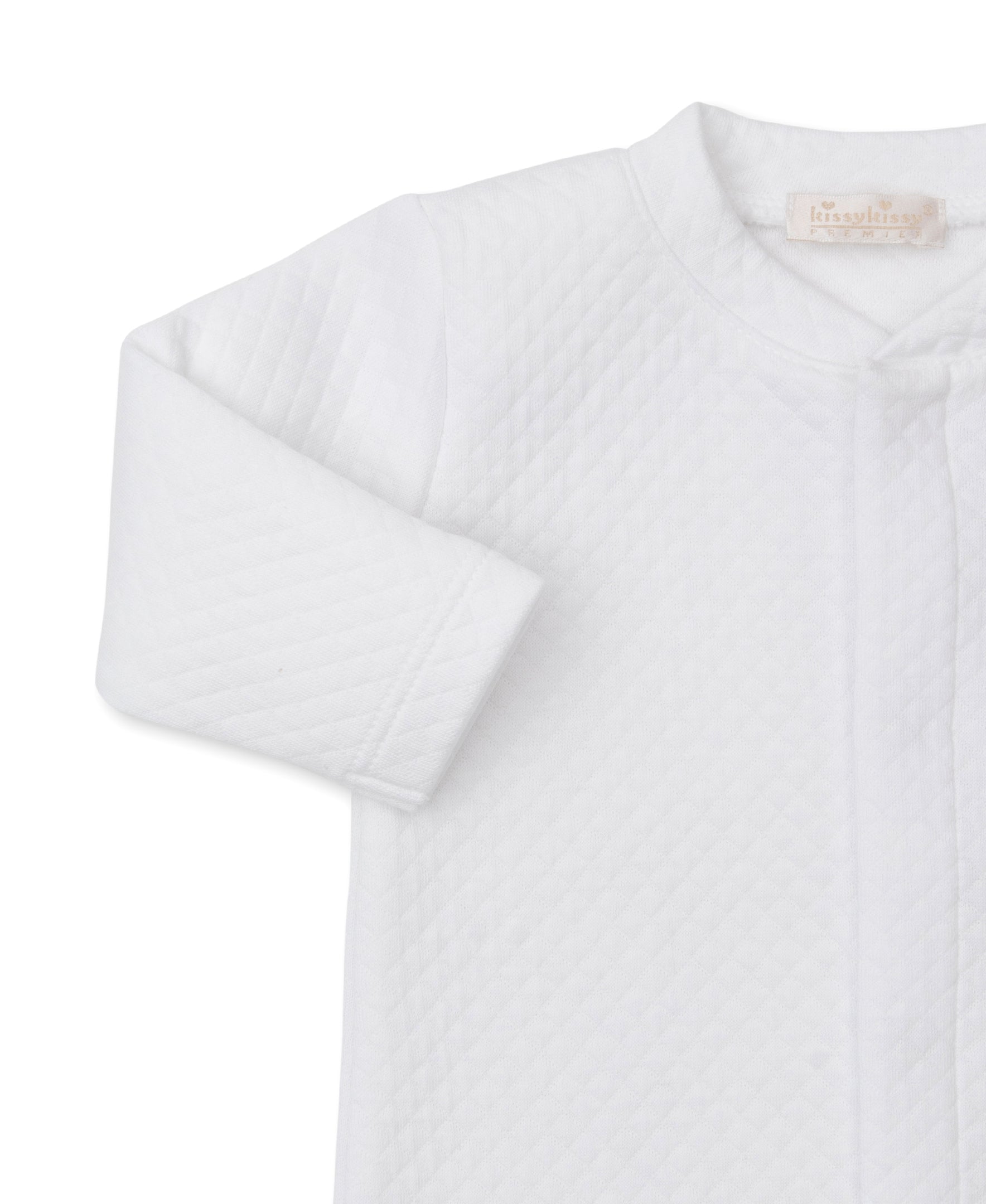 Premier Elephant Esprit White/Silver Hand Emb. Jacquard Footie - Kissy Kissy