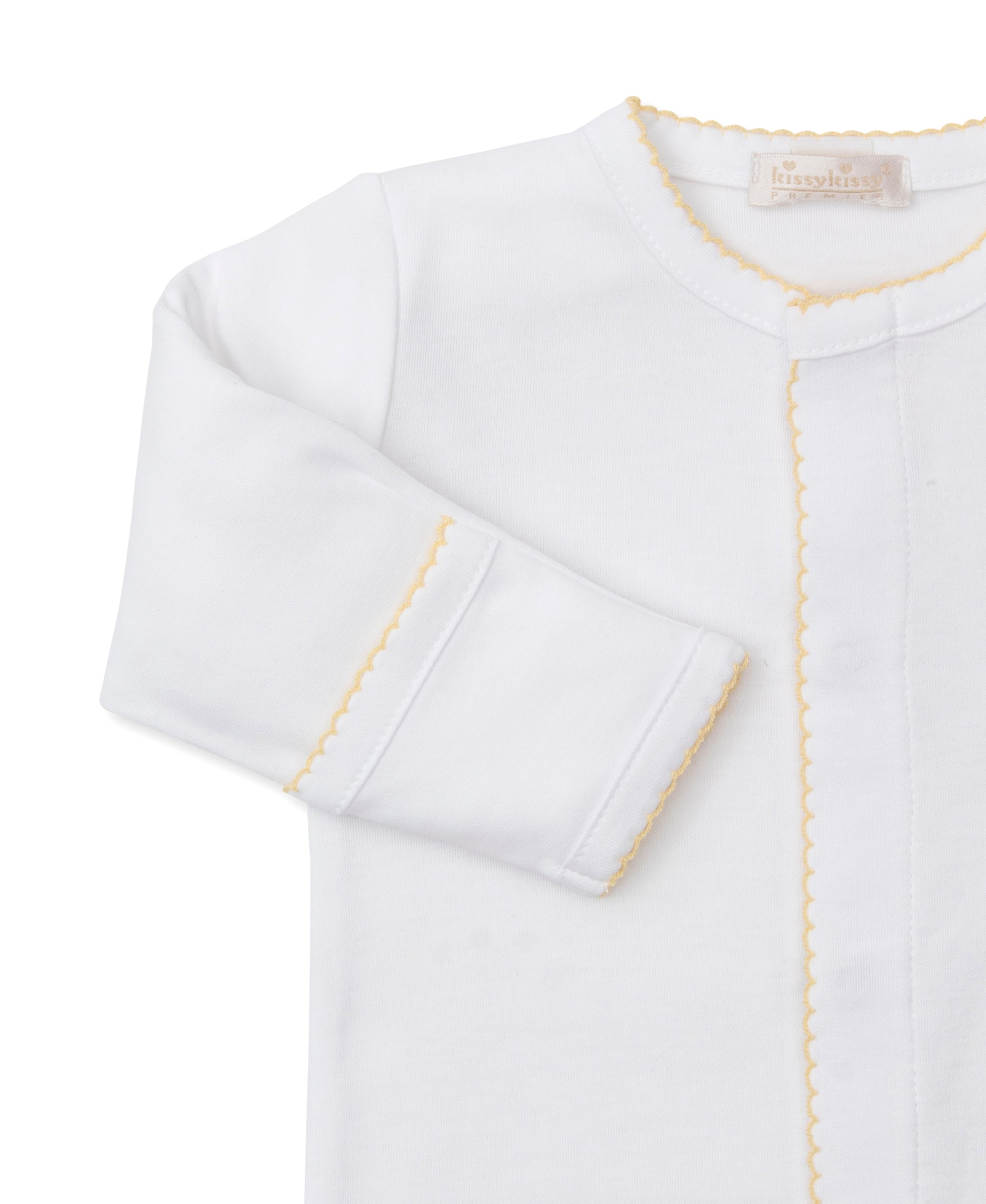 Premier Baby Duckling White/Yellow Hand Emb. Footie - Kissy Kissy