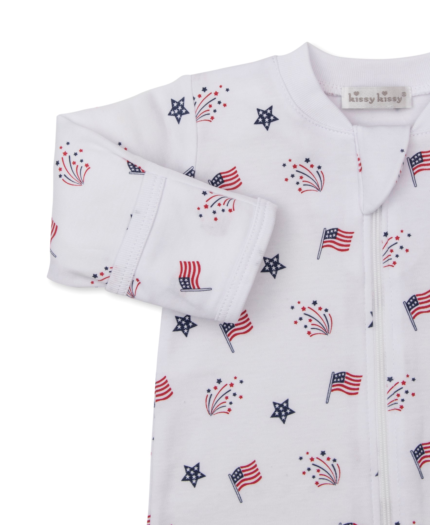 Star-Spangled Freedom Zip Footie - Kissy Kissy
