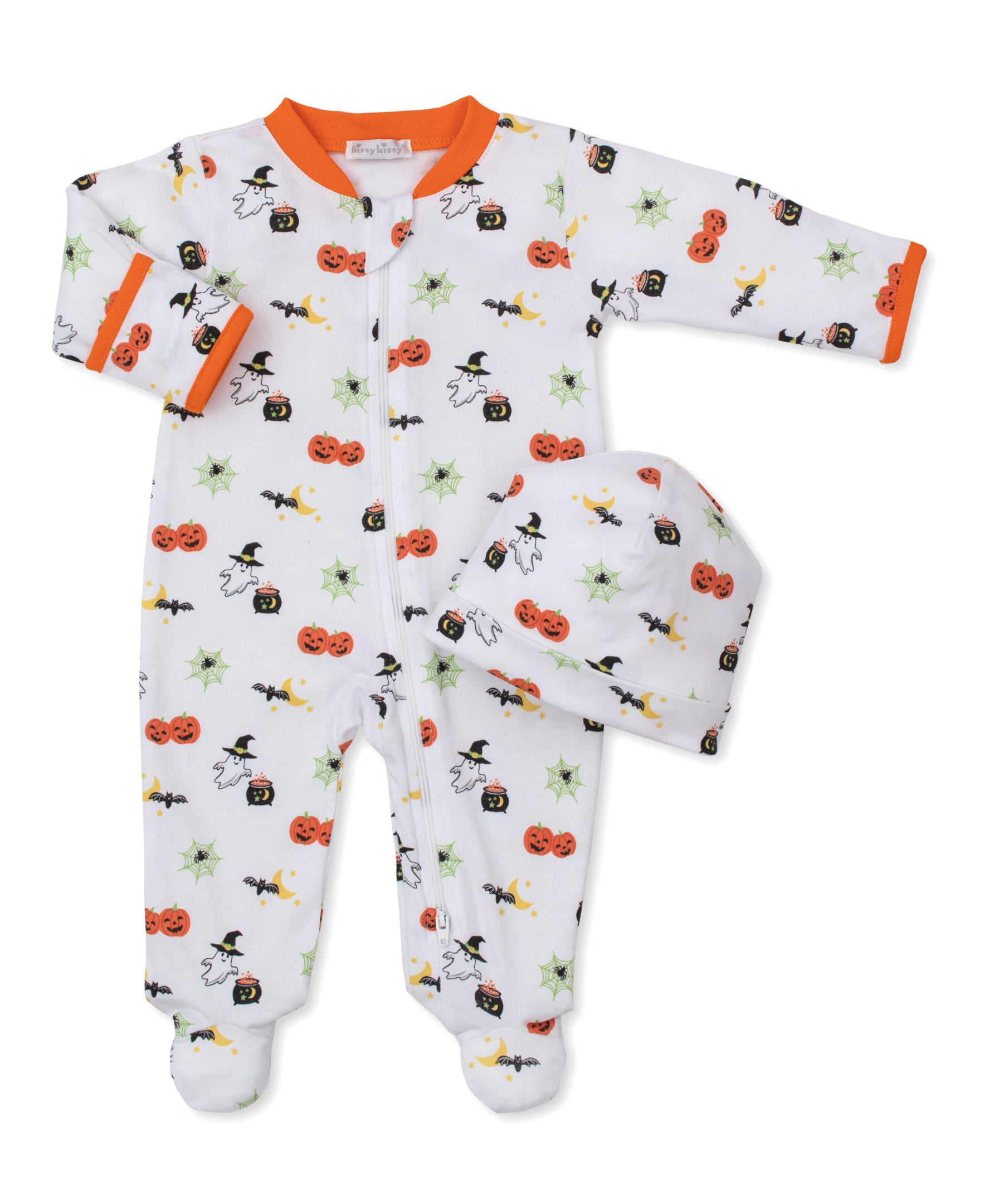 Halloween Happenings Zip Footie & Hat Set - Kissy Kissy