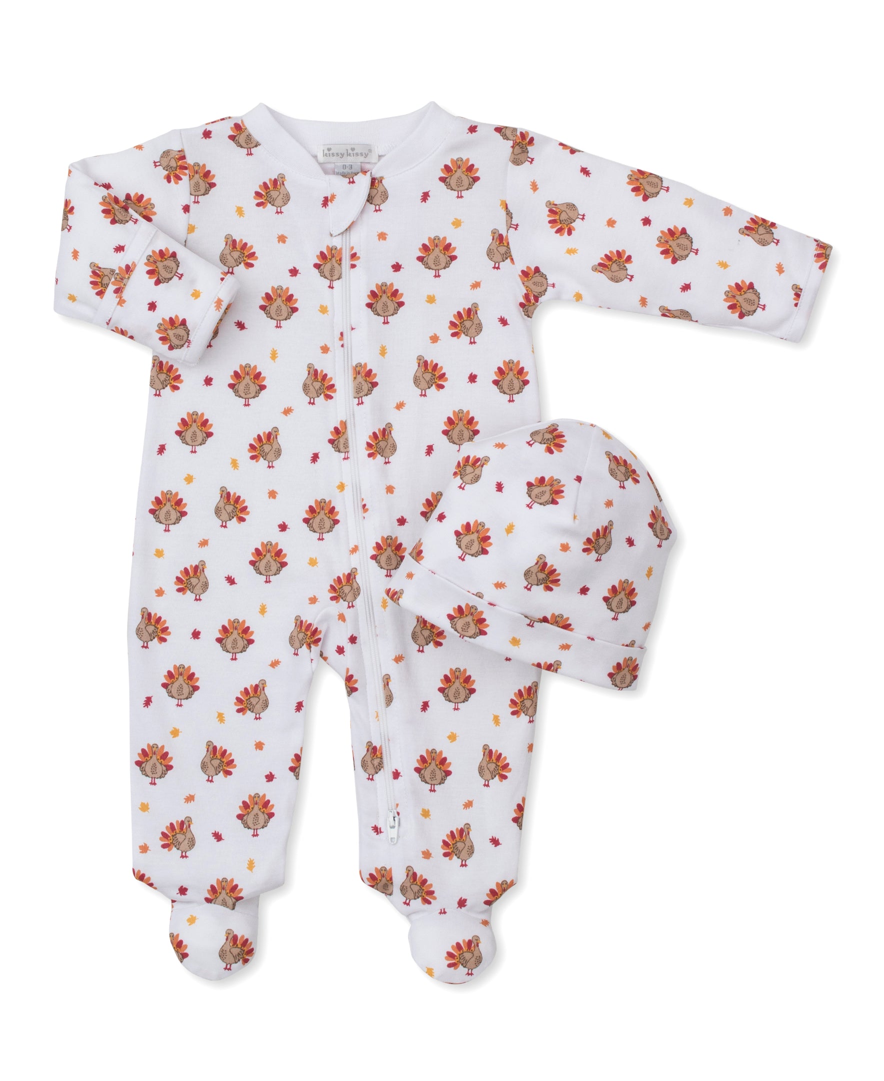 Turkey Time Zip Footie & Hat Set - Kissy Kissy
