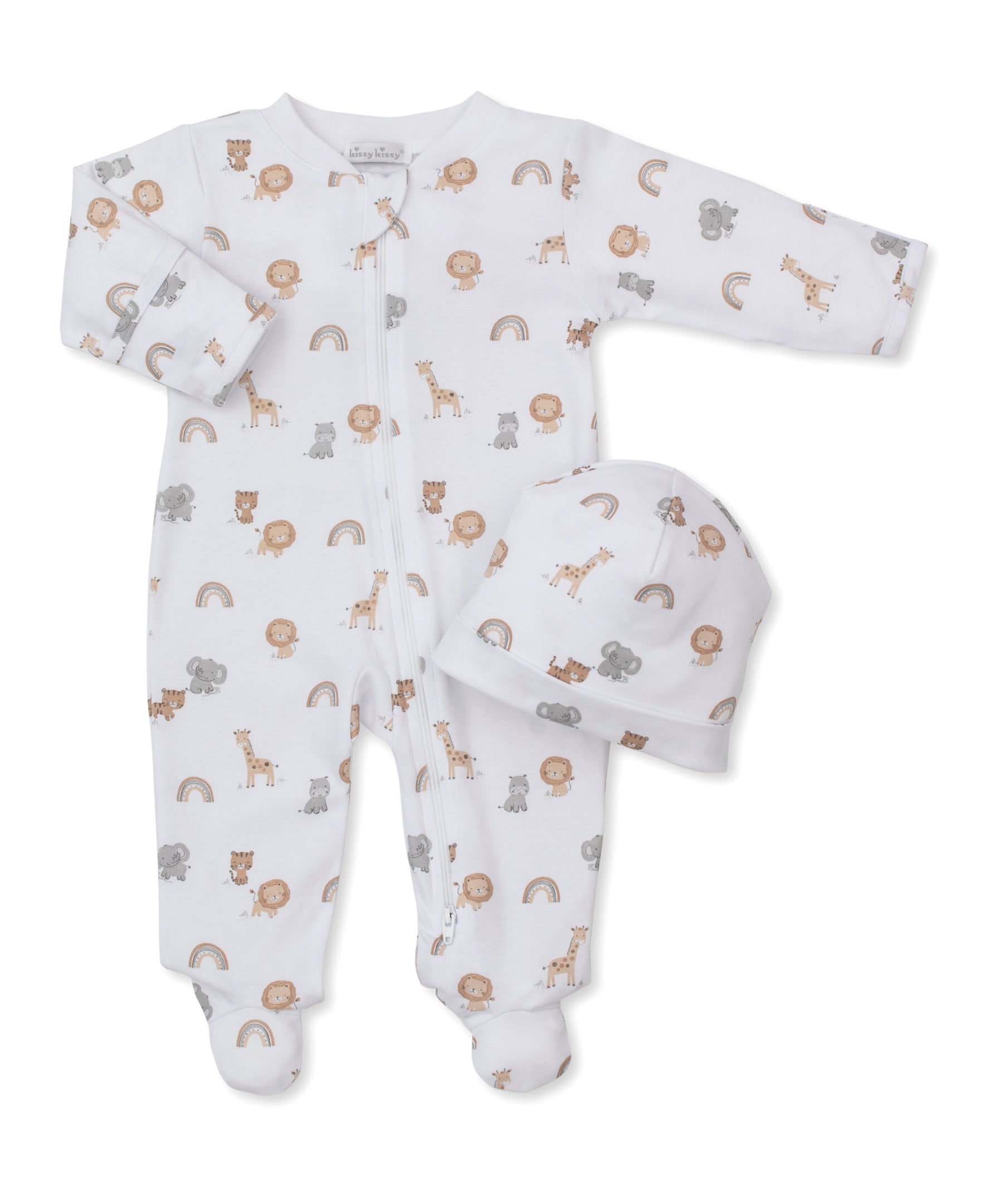 Safari Squad Zip Footie & Hat Set - Kissy Kissy