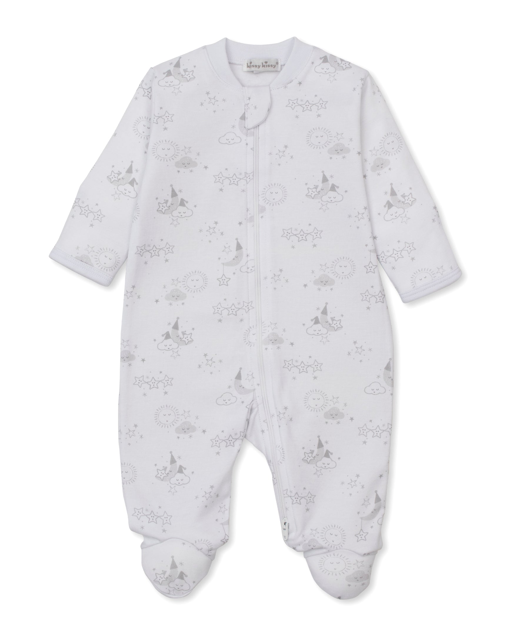 Nightfall Silver Zip Footie - Kissy Kissy
