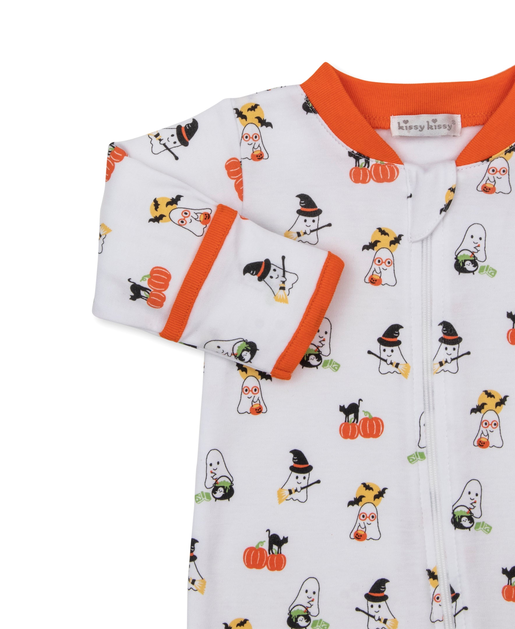 Halloween Ghosts Zip Footie - Kissy Kissy