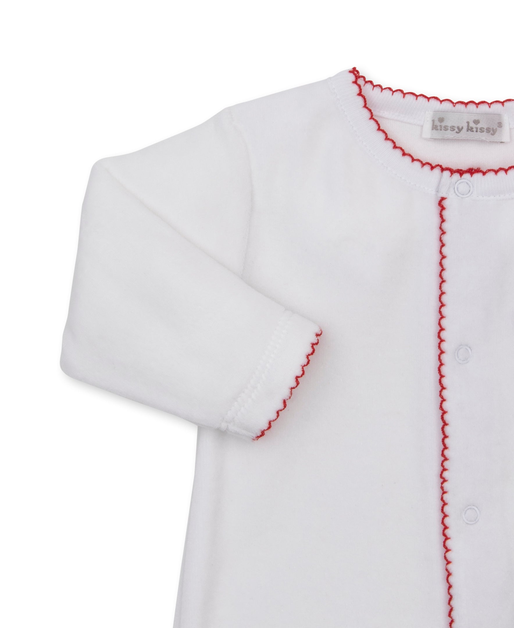 Baby's First Christmas 26 White Velour Footie