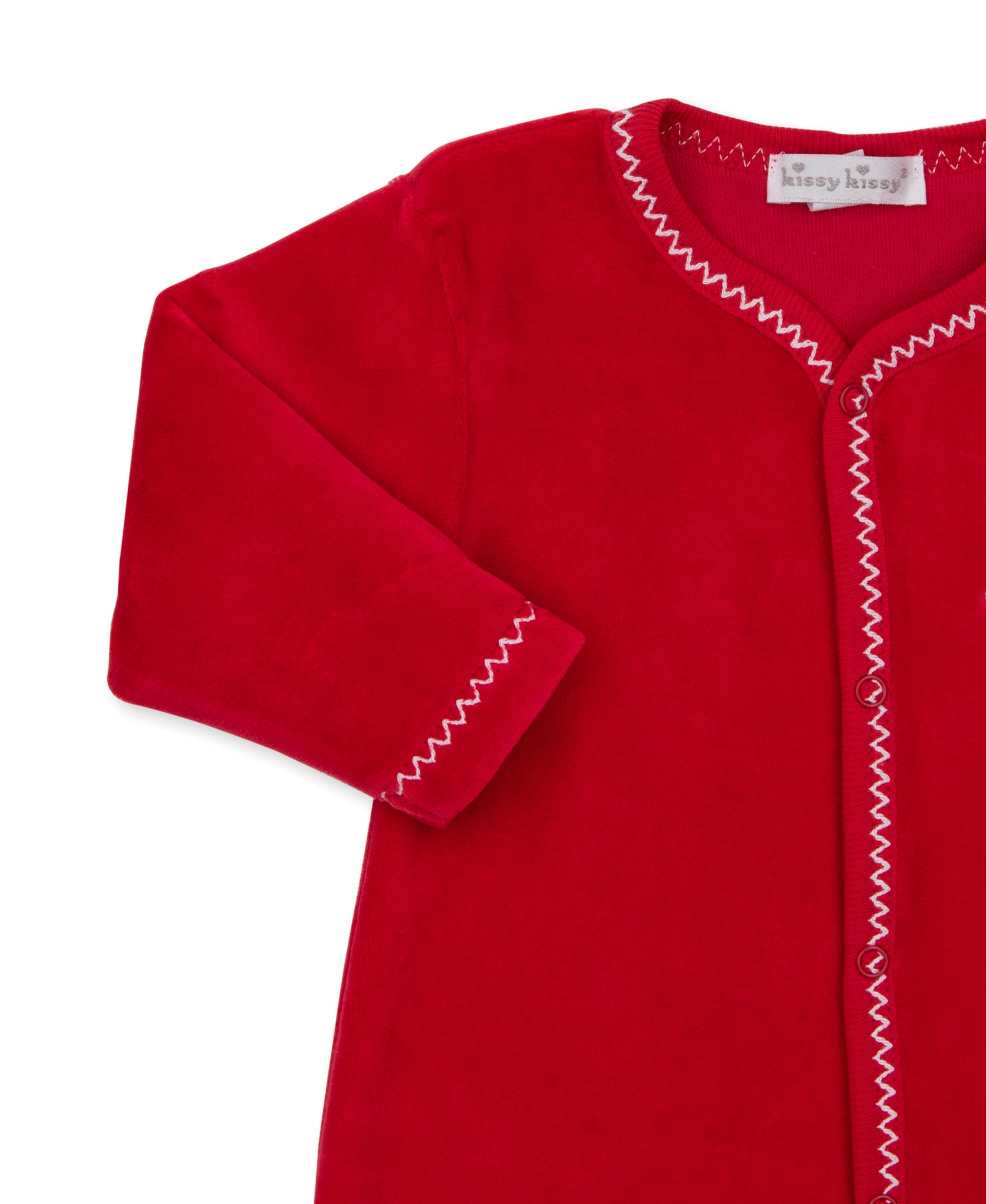 Baby's First Christmas 26 Red Velour Footie