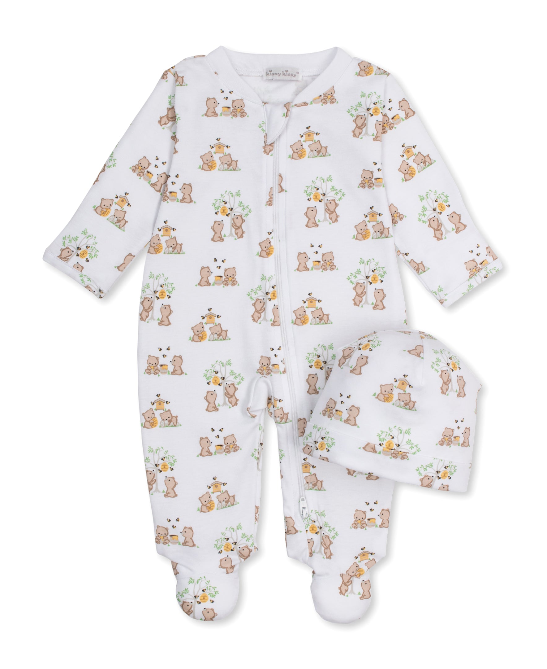 Honey Bee Cubs Zip Footie & Hat Set