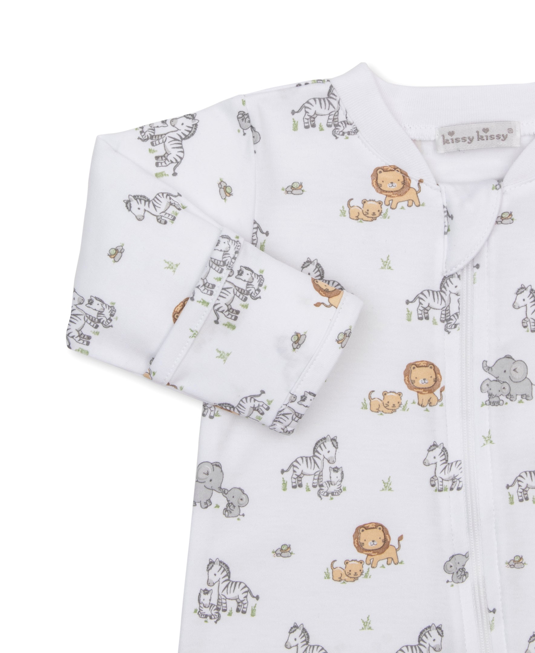 Baby Jungle Playdate Zip Footie & Hat Set - Kissy Kissy