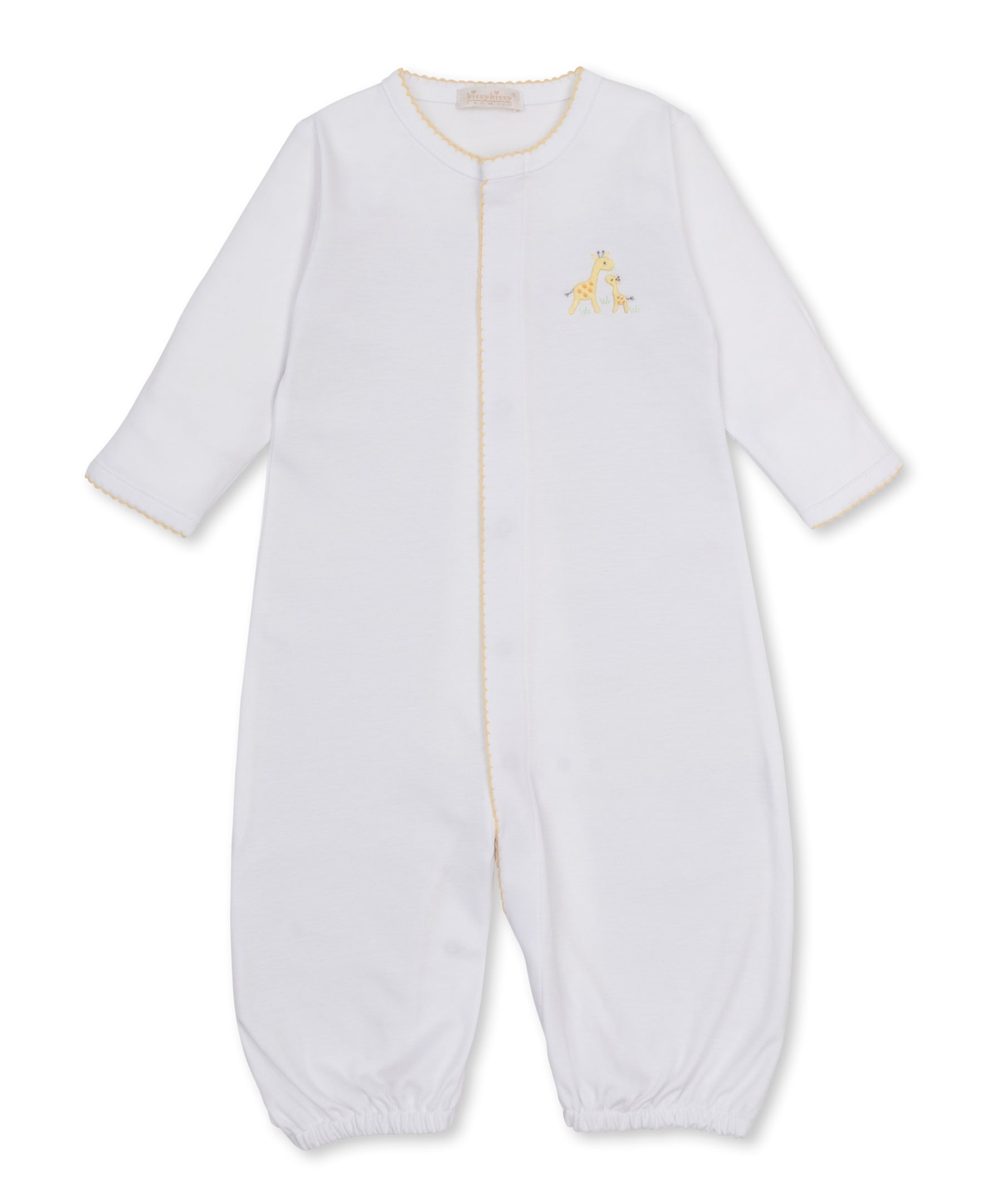 Premier Giraffe Love White/Yellow Hand Emb. Conv Gown