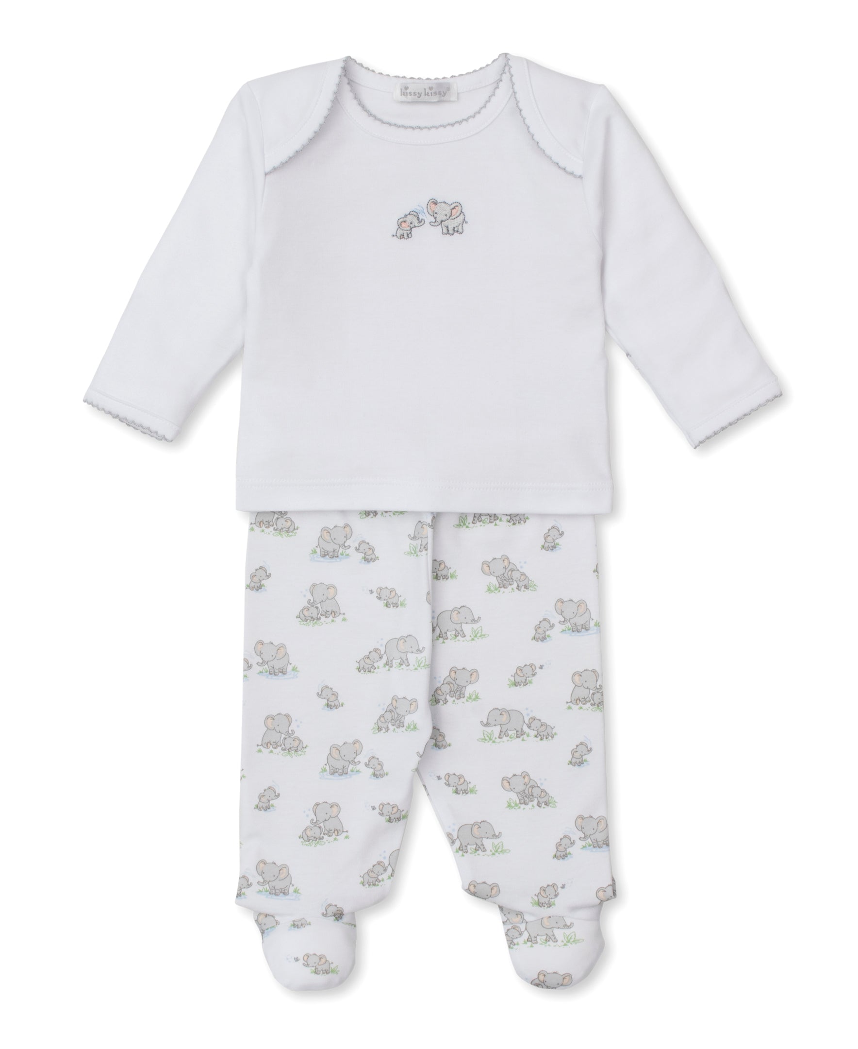 Elephant Esprit Footed Pant Set - Kissy Kissy