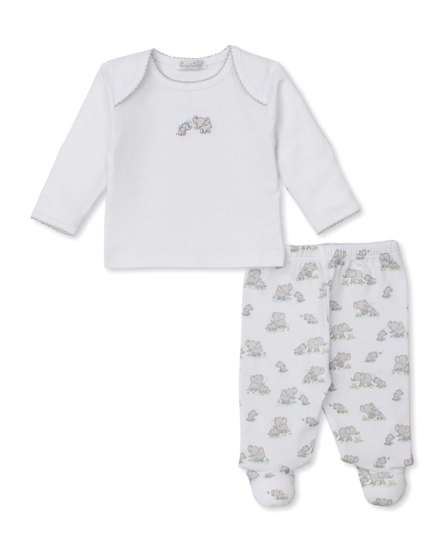 Elephant Esprit Footed Pant Set - Kissy Kissy