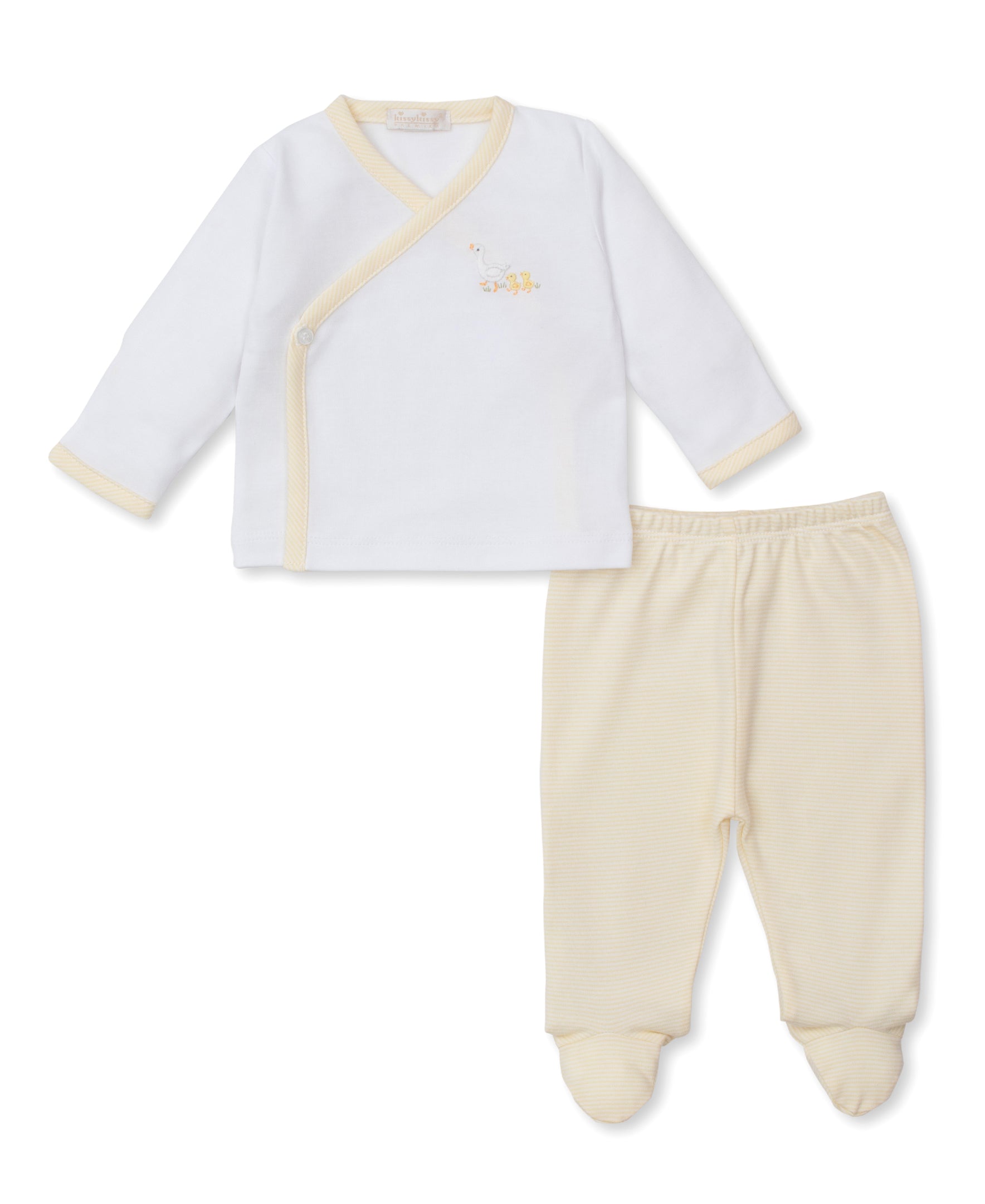 Premier Baby Duckling Hand Emb. Footed Pant Set - Kissy Kissy