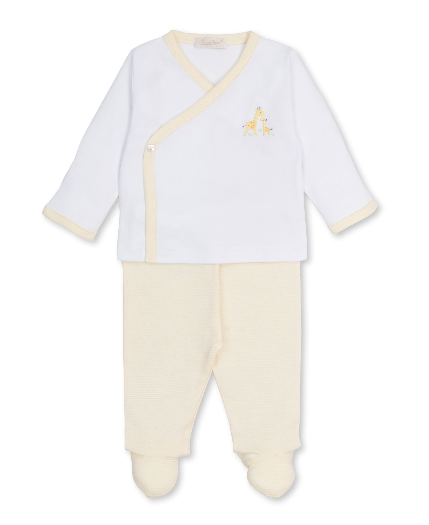 Premier Giraffe Love Hand Emb. Footed Pant Set