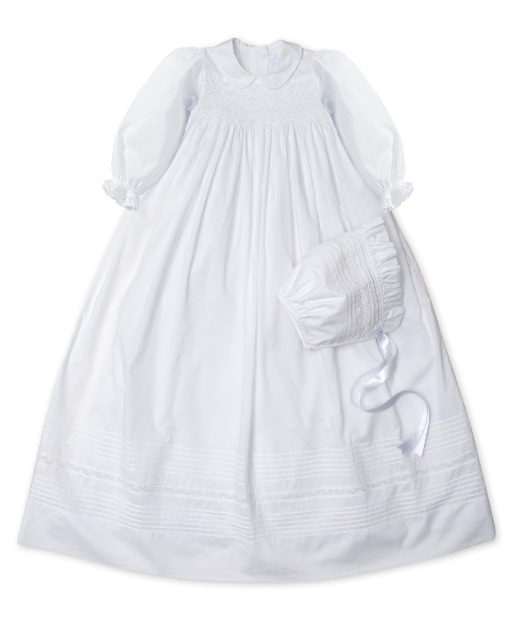 NEW Silene Christening Long Sleeve Gown & Hat Set - Kissy Kissy