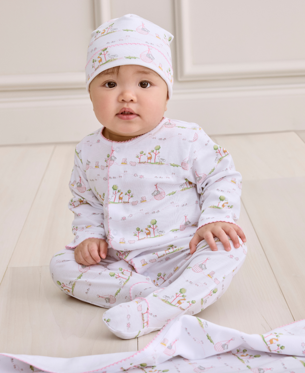 Pink Noah's Print Footie - Kissy Kissy