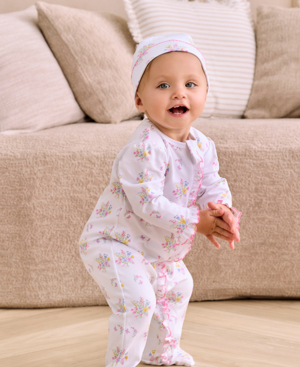 Pastel Gardens Zip Footie - Kissy Kissy