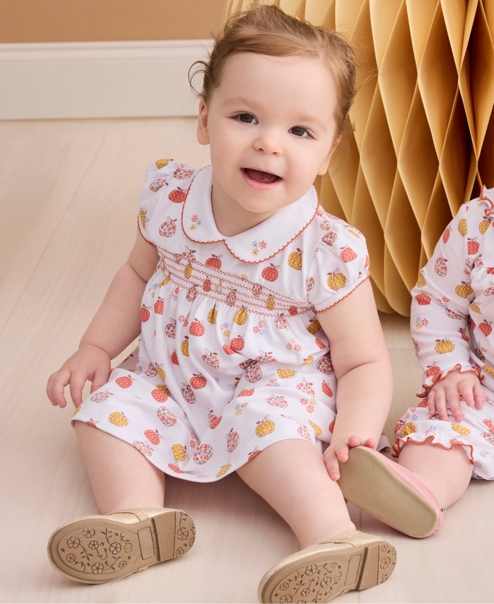 Patchwork Pumpkin Smocked Dress Set - Kissy Kissy
