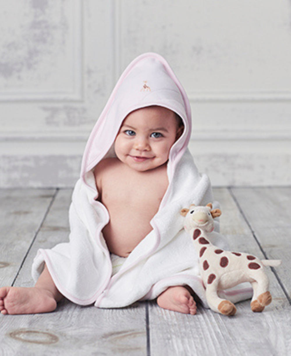 Sophie la girafe Pink Hooded Towel & Mitt Set - Kissy Kissy