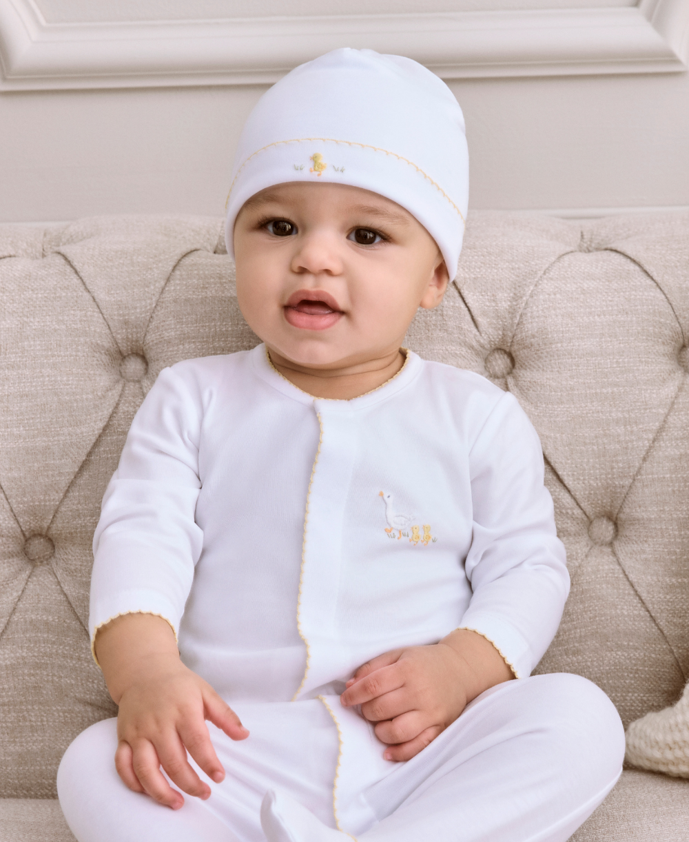 Premier Baby Duckling White/Yellow Hand Emb. Hat - Kissy Kissy