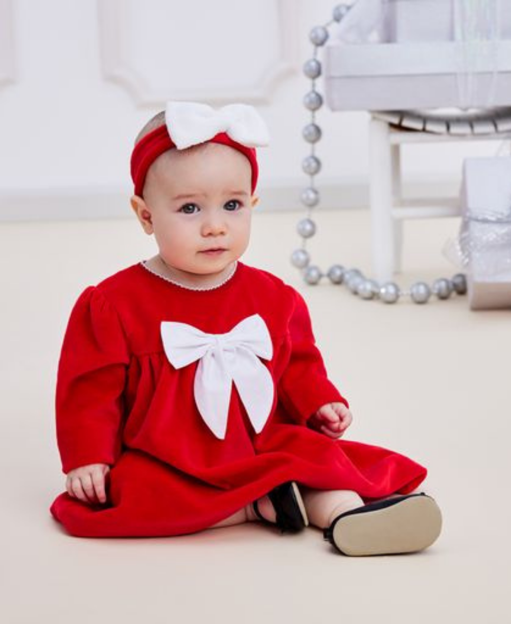 North Pole Reindeer Velour Dress