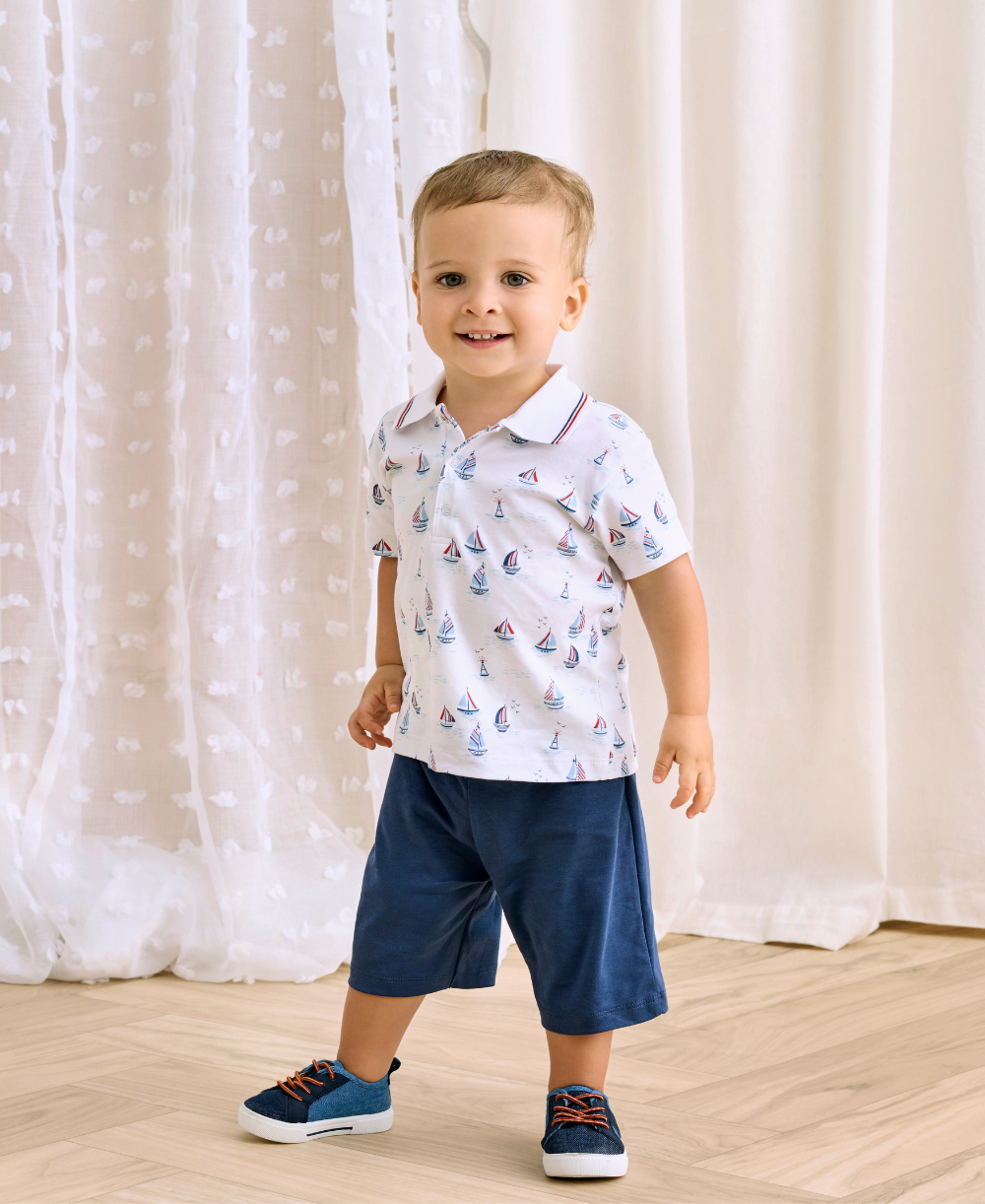Red, White, & Blue Regatta Toddler Bermuda Set - Kissy Kissy
