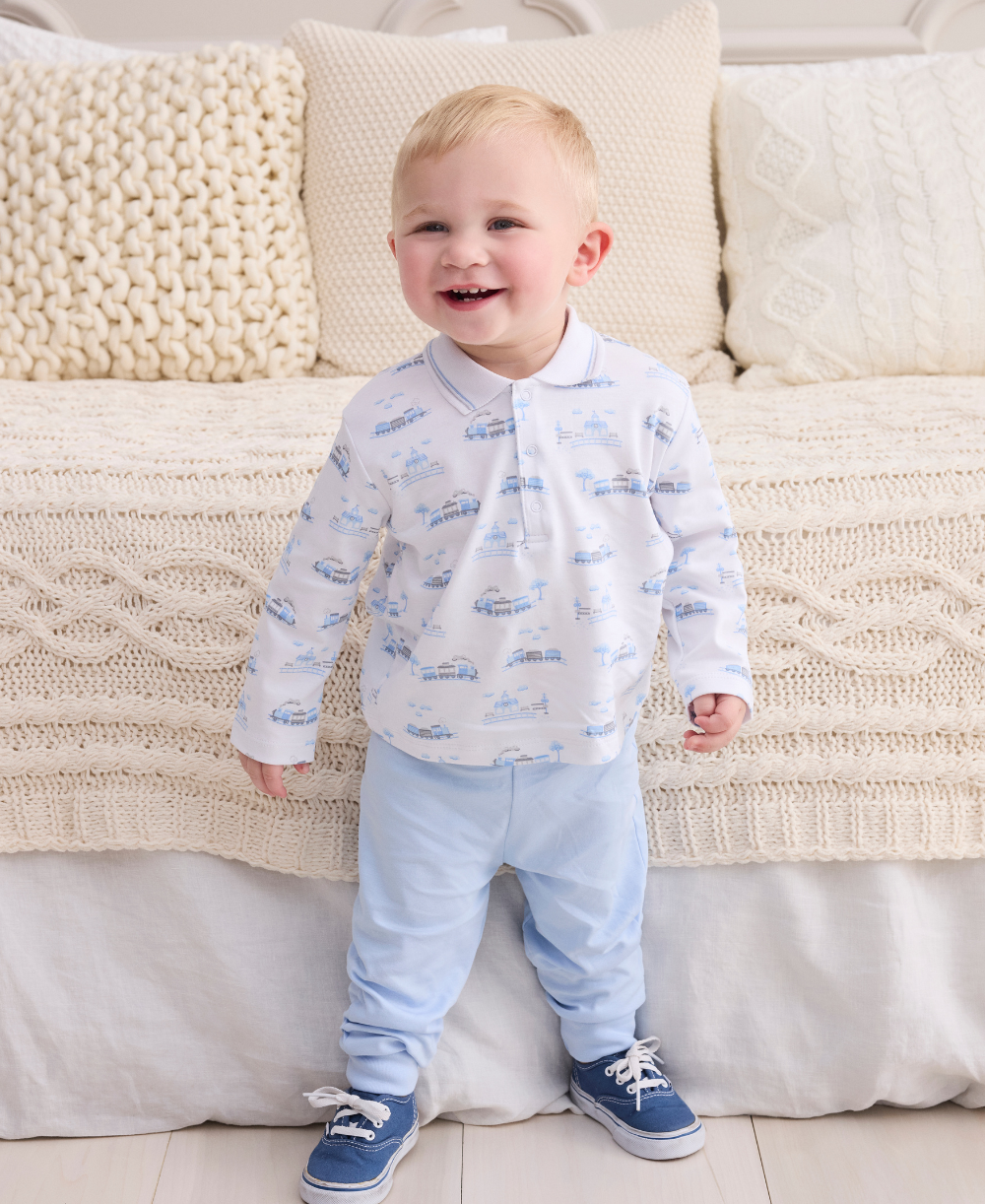 Roundabout Railroad Pant Set - Kissy Kissy