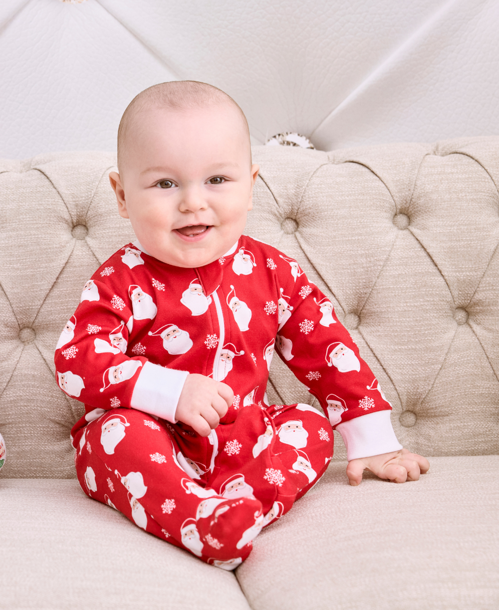 Smiling Santas Zip Footie - Kissy Kissy