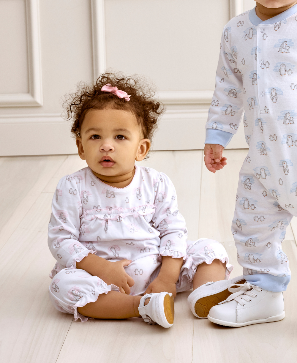 Snow Happy Penguins Pink Playsuit - Kissy Kissy