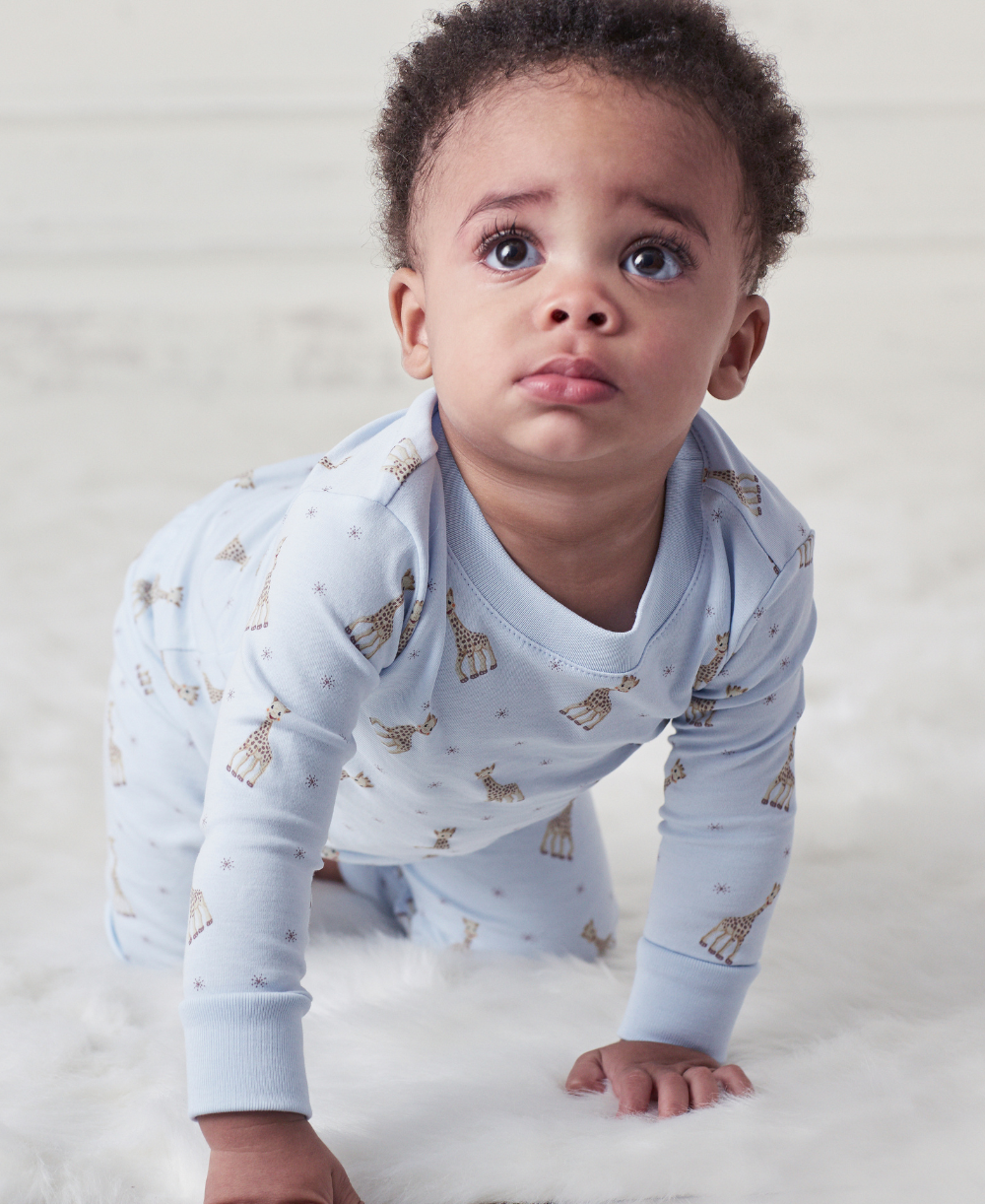 Sophie la girafe Blue Print Toddler Pajamas - Kissy Kissy