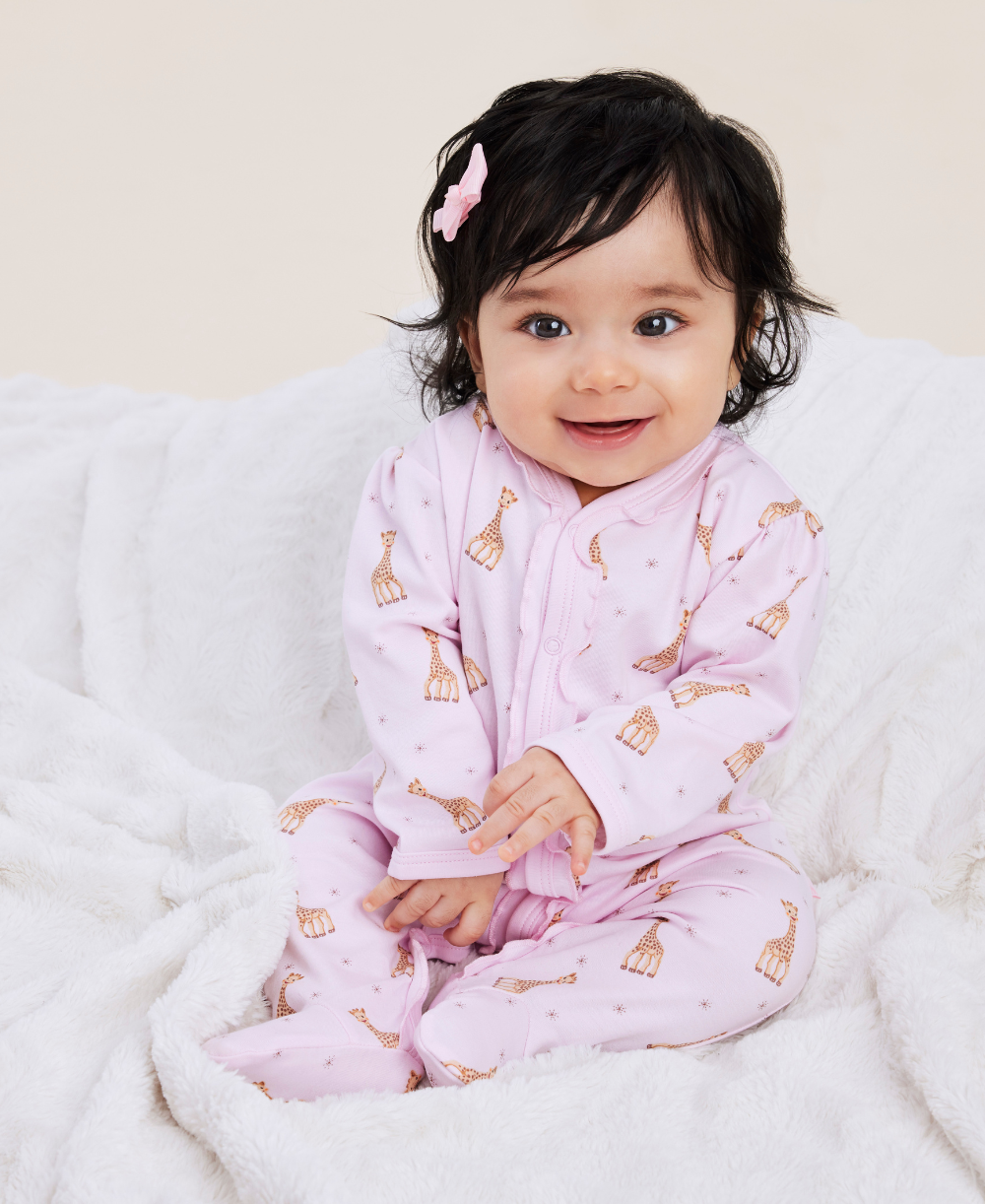 Sophie la girafe Pink Print Footie - Kissy Kissy