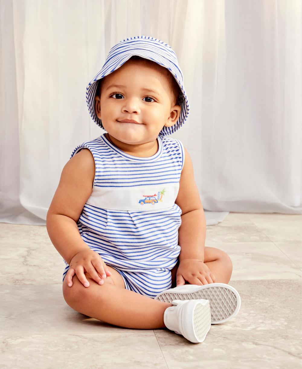 Blue Stripe Bucket Hat - Kissy Kissy