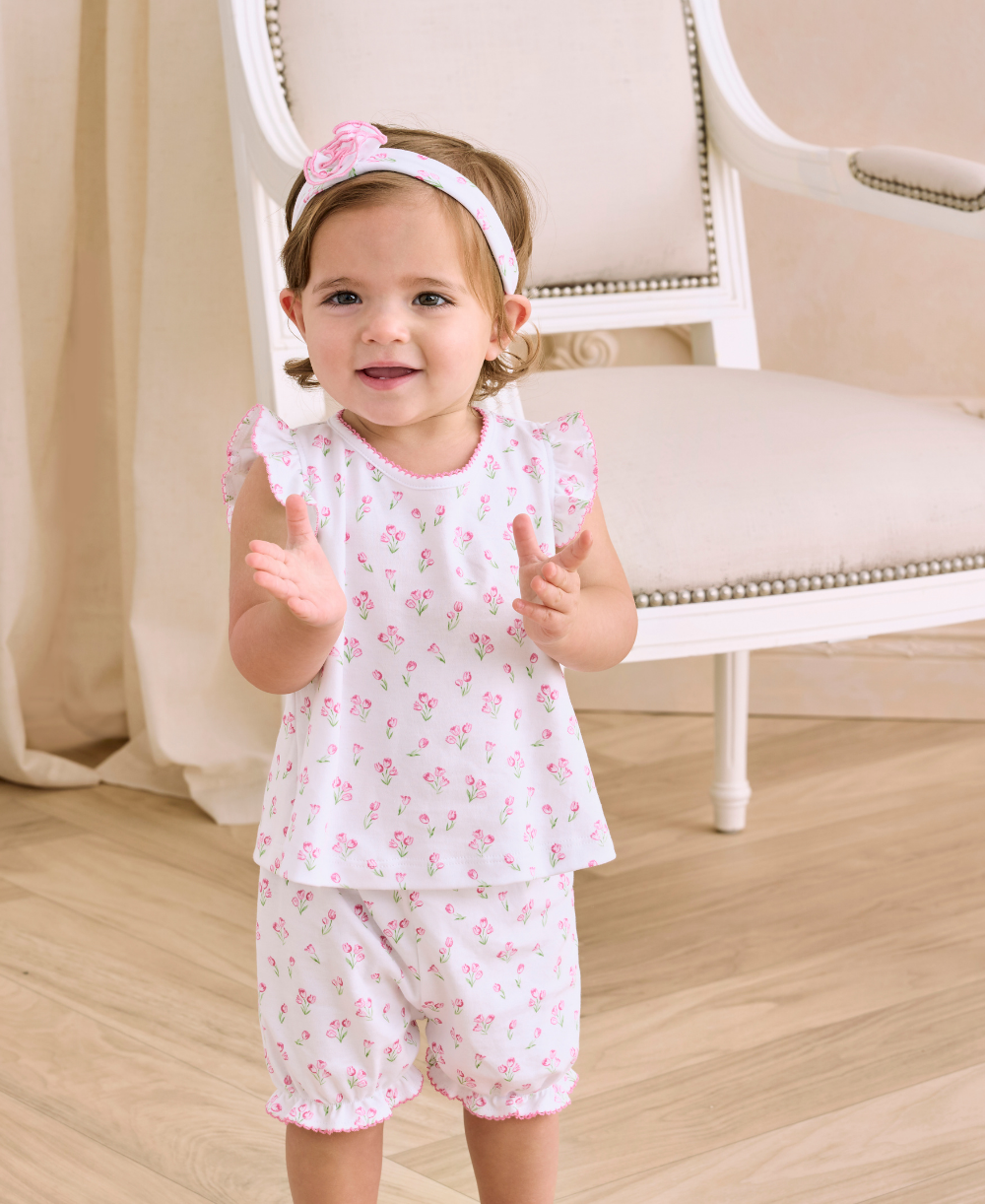 Timeless Tulips White Sunsuit Set - Kissy Kissy
