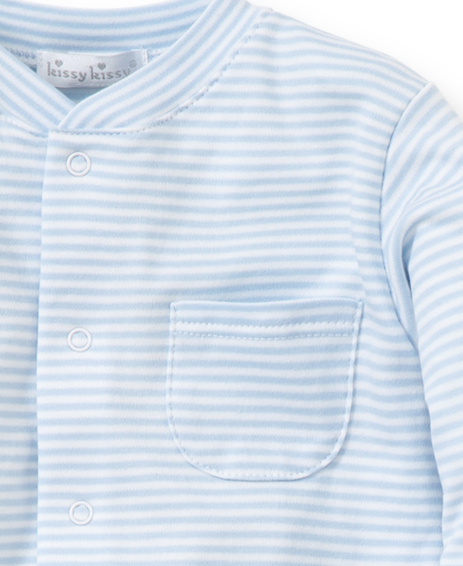 Pima Cotton Striped Baby Footie Pajamas - Kissy Kissy