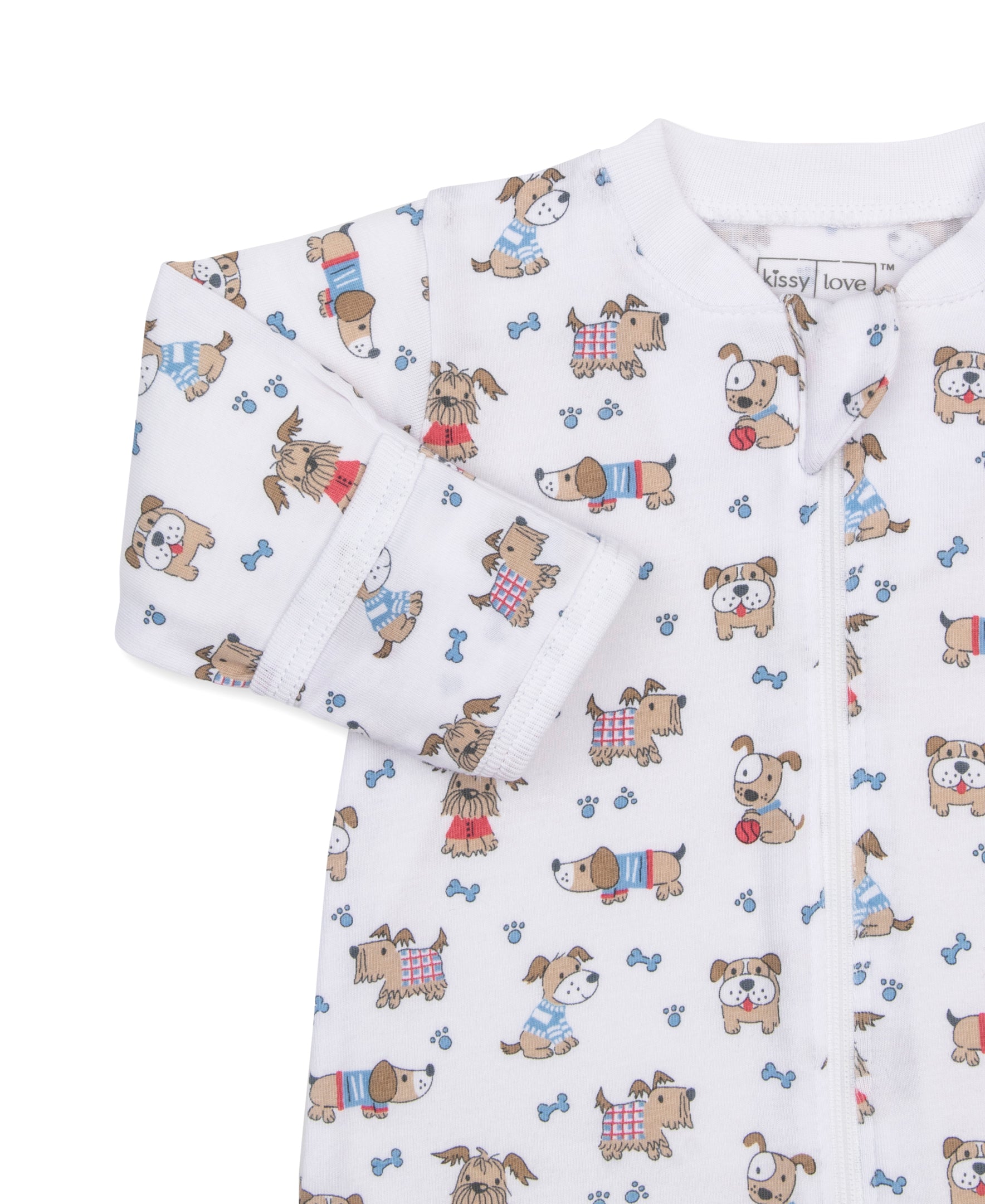 Kissy Love Dog Walk StretchFlex Zip Footie