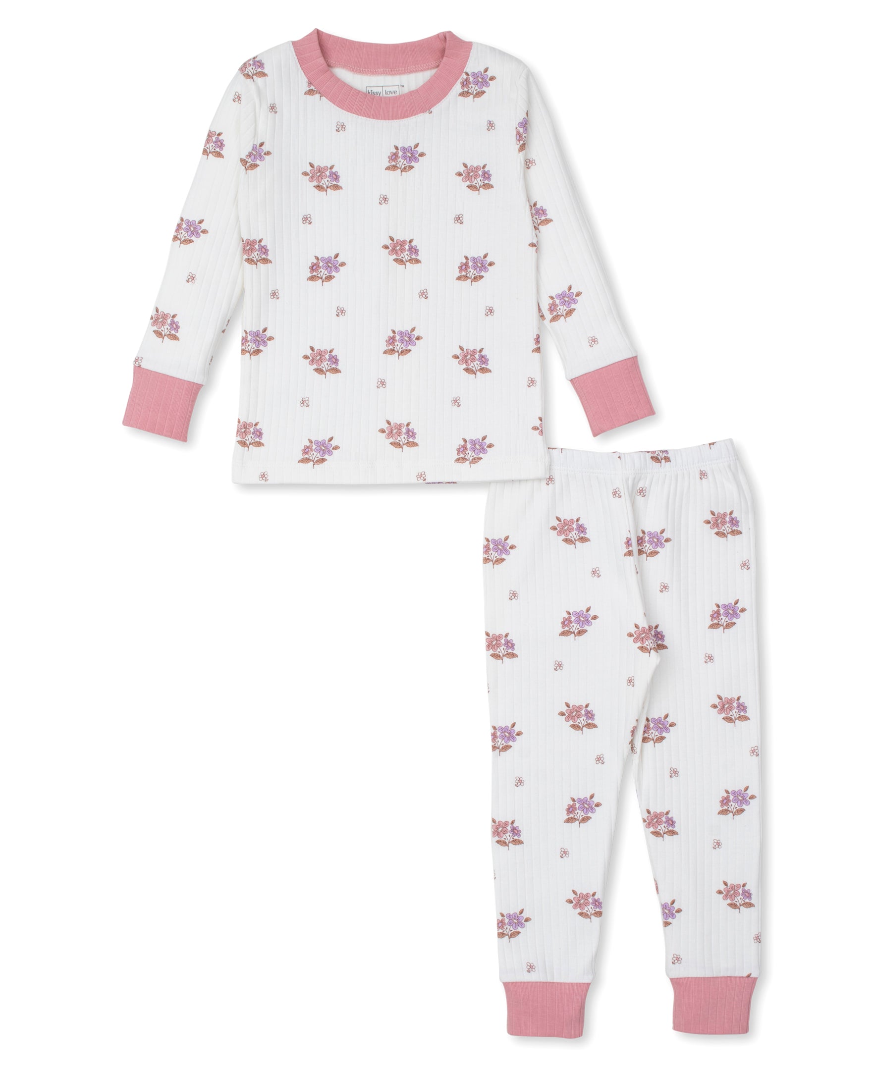 Kissy Love Abloom Ribbed Toddler Pajama Set - Kissy Kissy