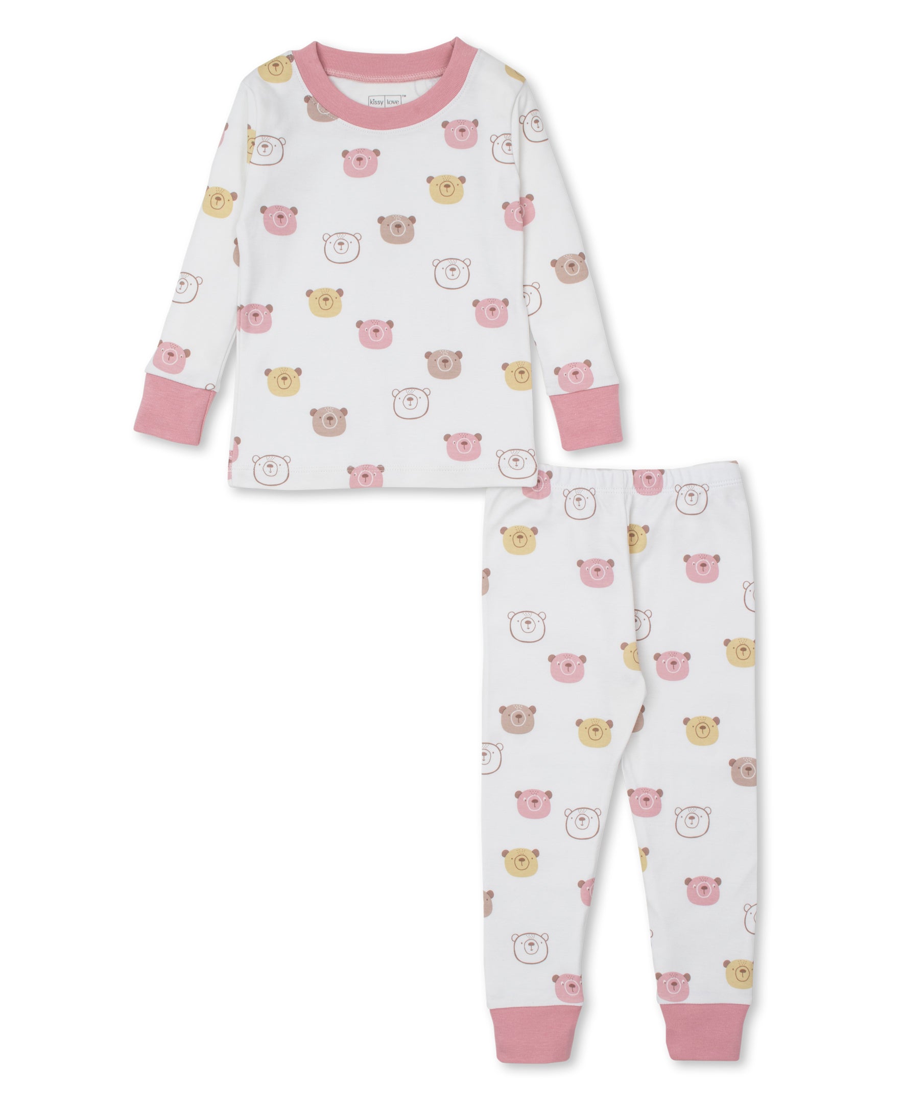 Kissy Love Bear Talk Pink Toddler Pajama Set - Kissy Kissy