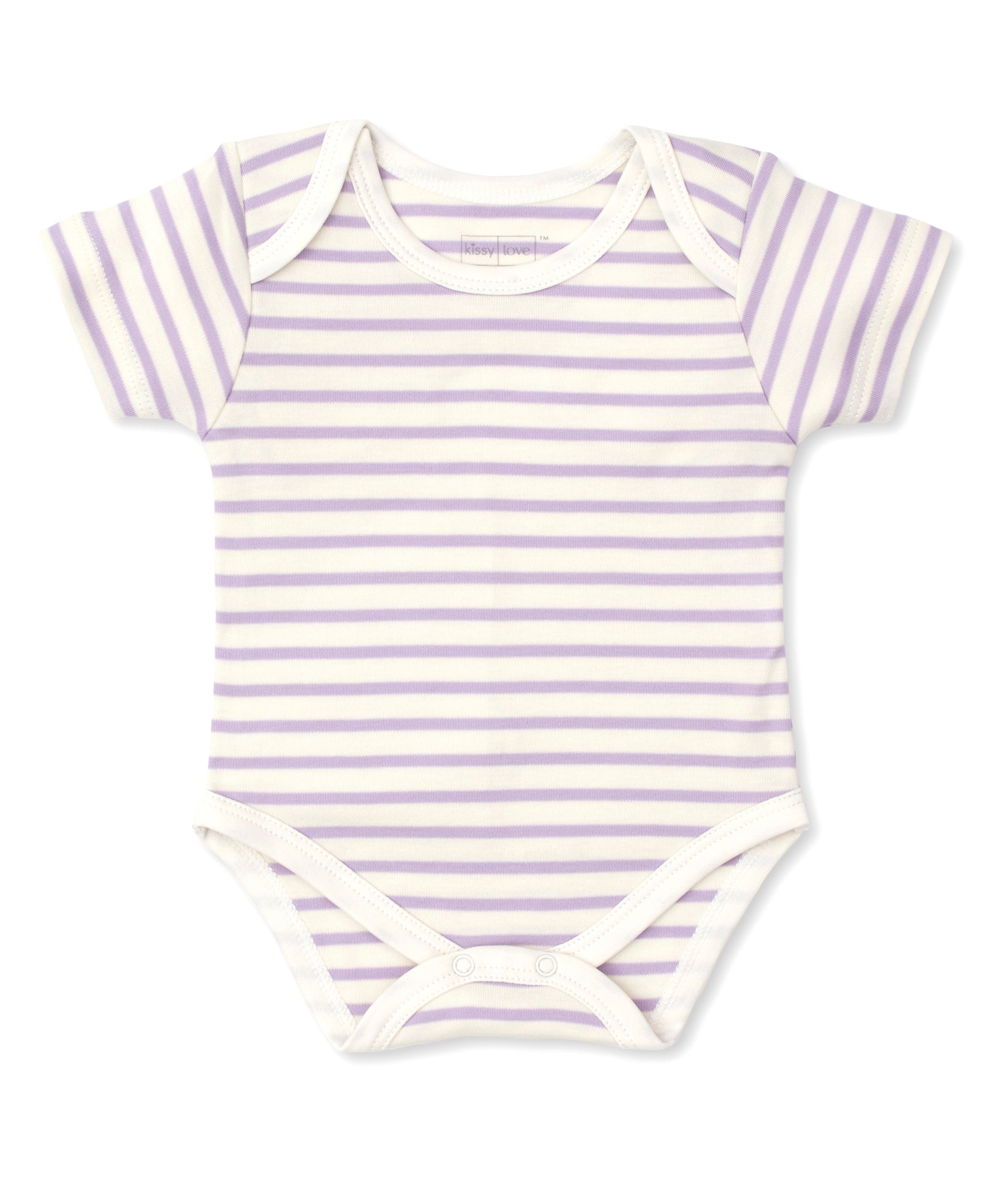 Kissy Love Basics Lilac Stripes Short Sleeve Bodysuit - Kissy Kissy