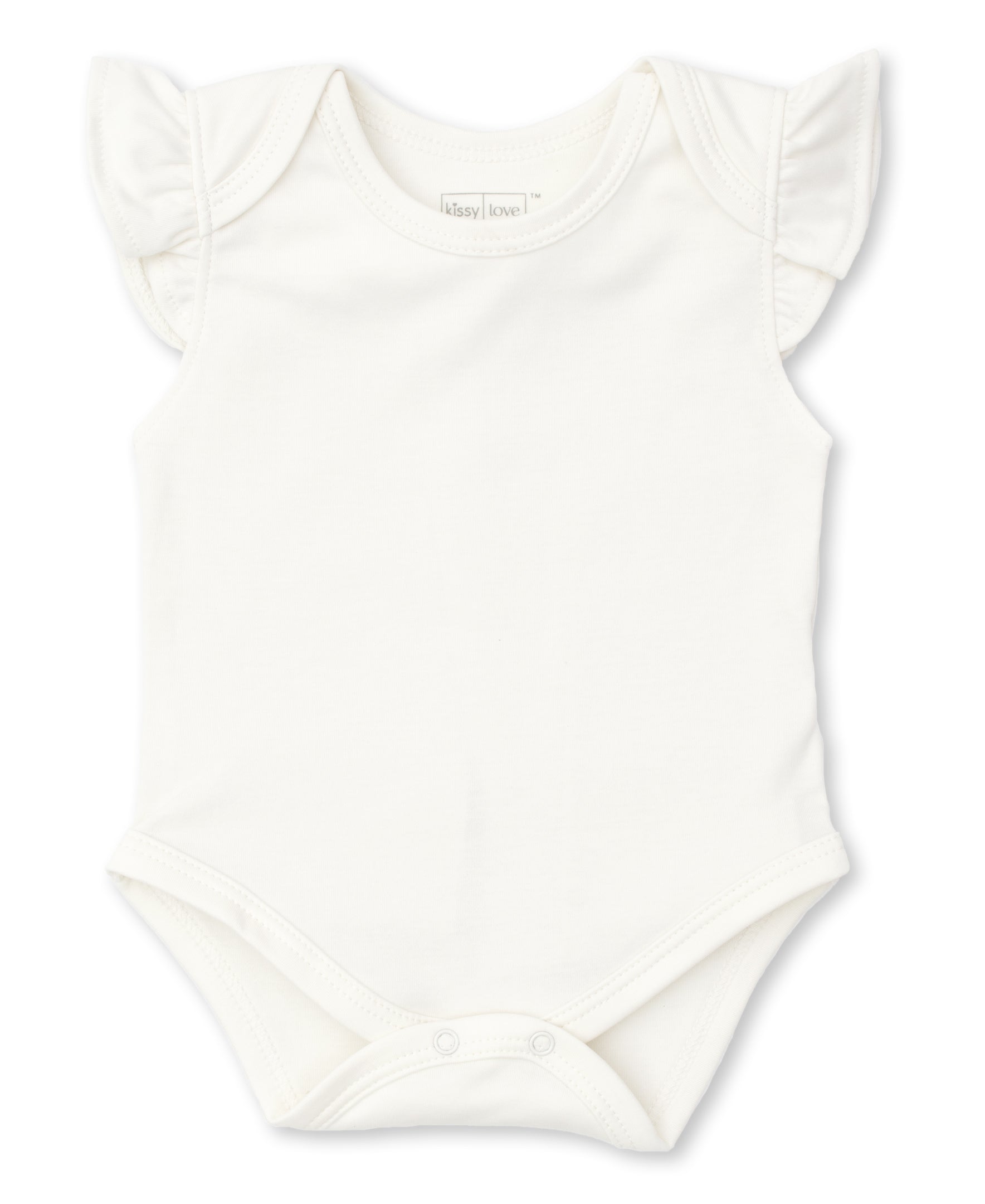Kissy Love Basics Short Flutter Sleeve Cream Bodysuit