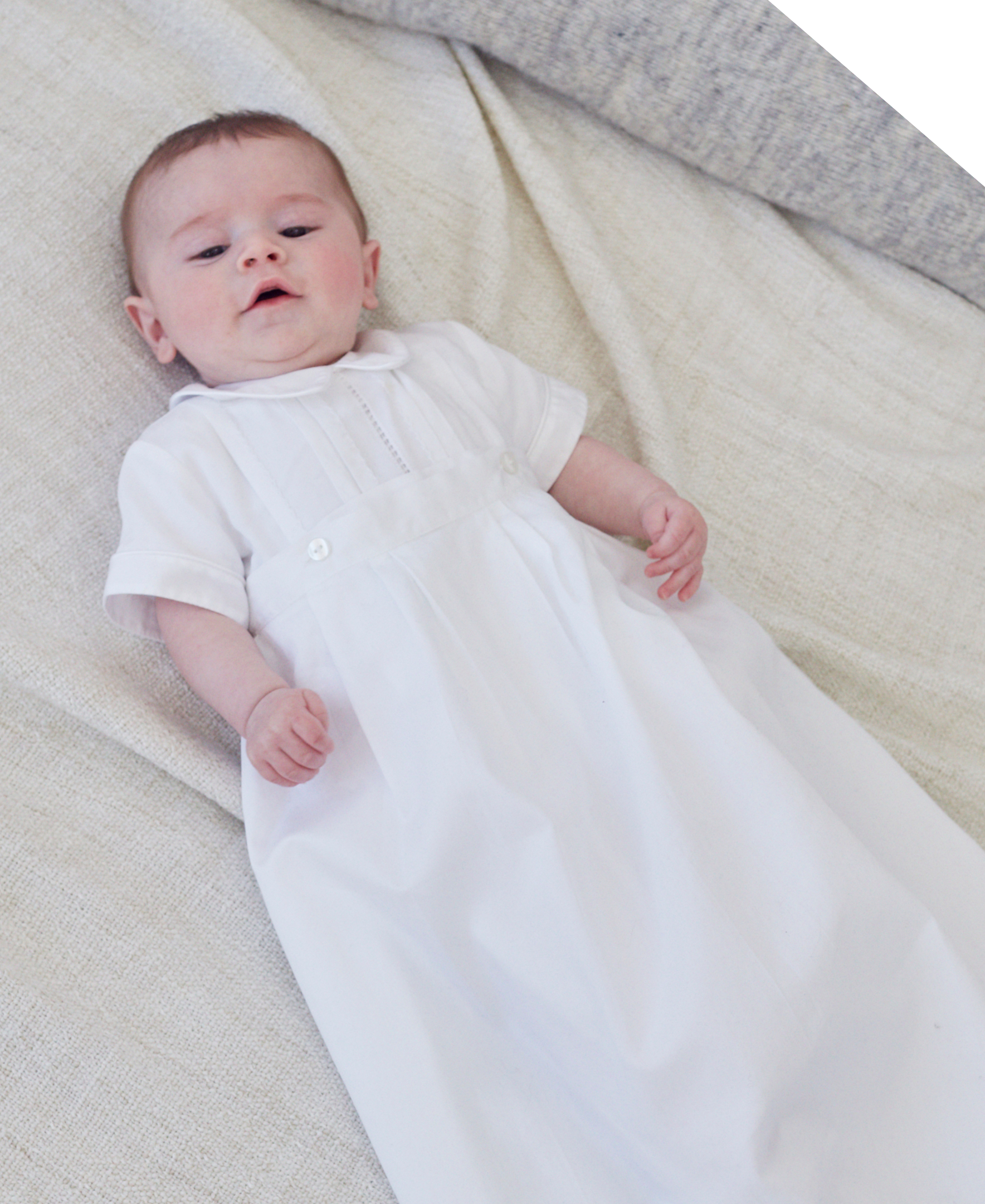 Aiden Christening Convertible Gown & Hat Set - Kissy Kissy