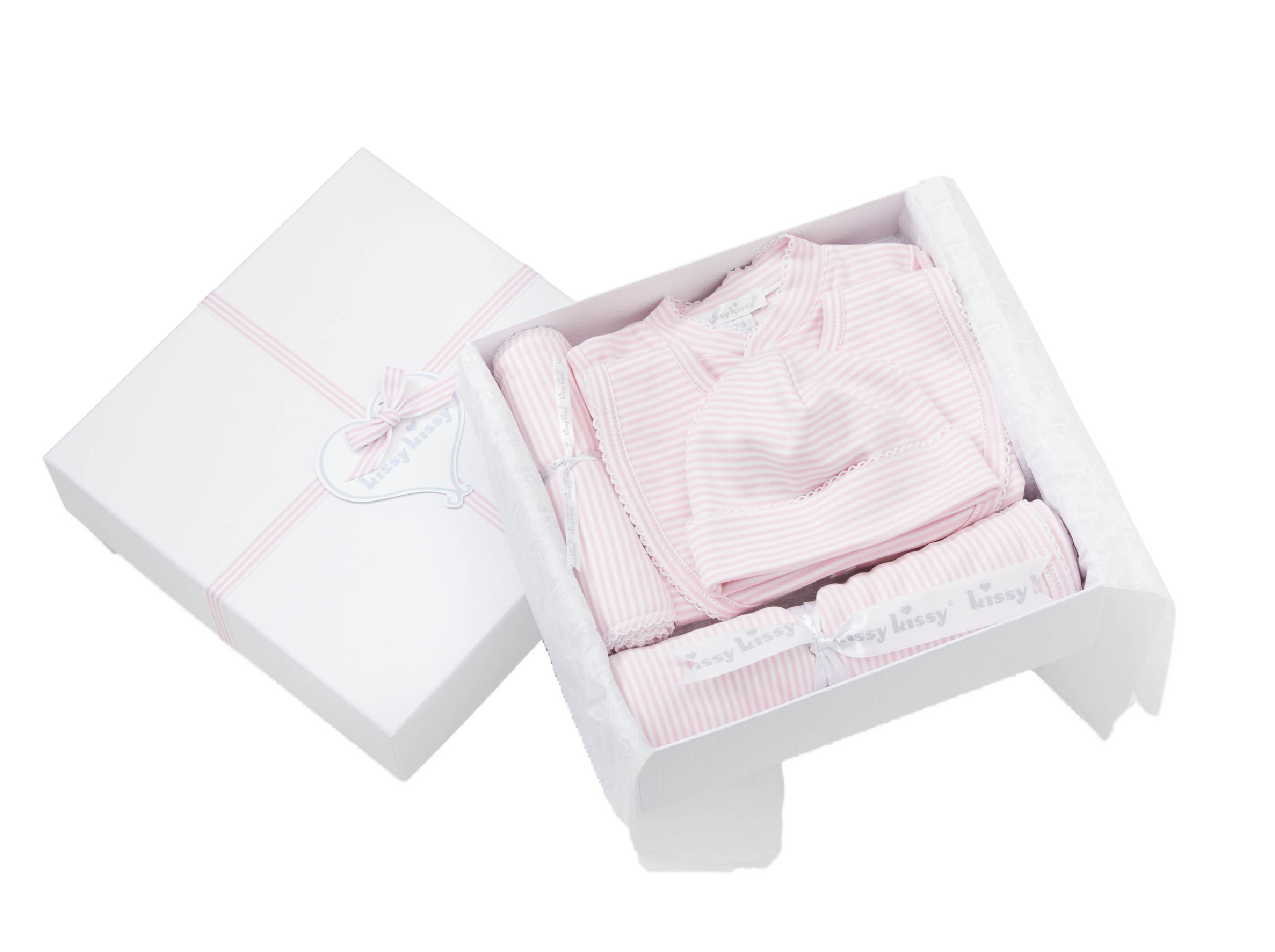 Simple Stripes Pink 5PC Gift Set w/ Gift Box - Kissy Kissy