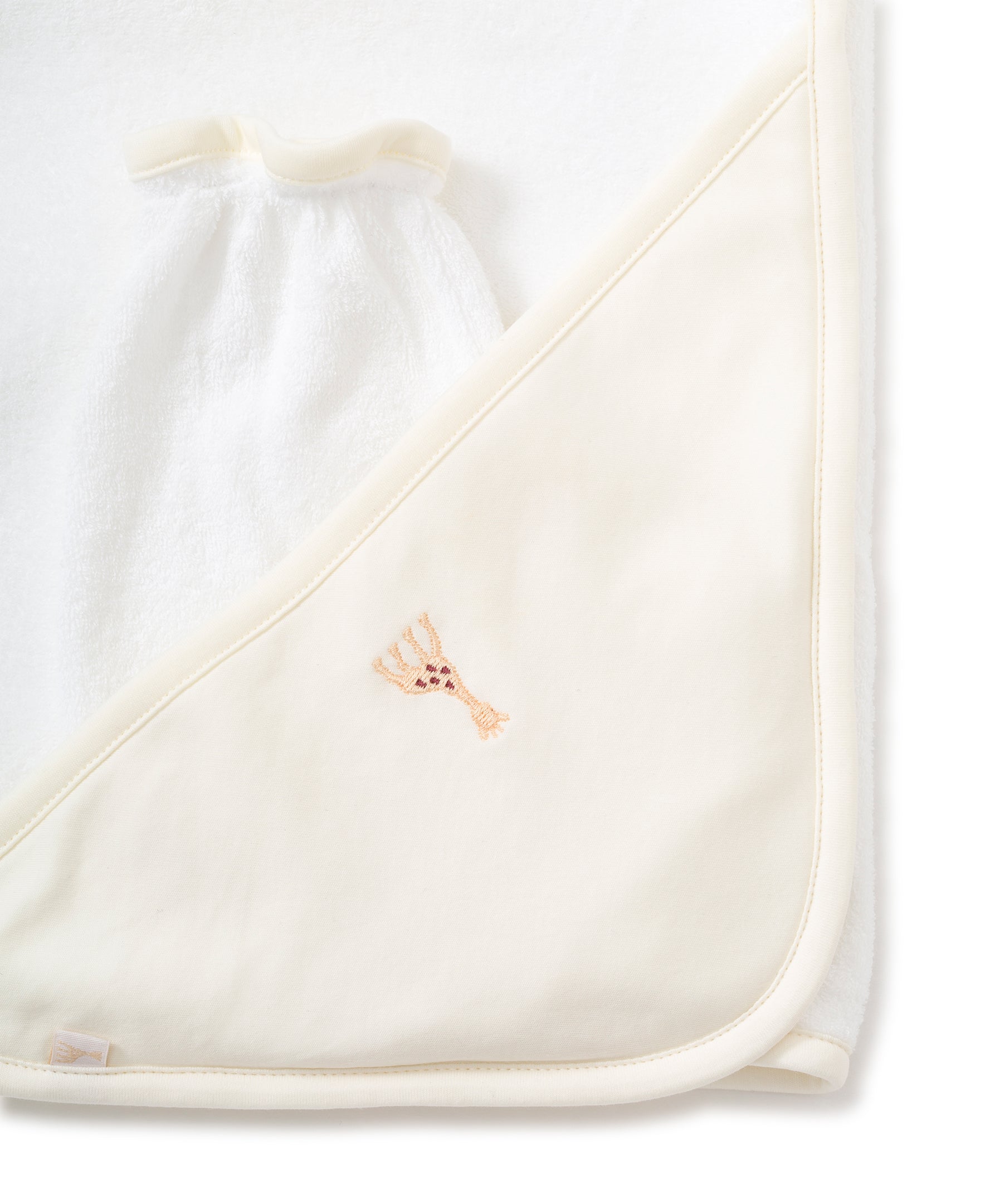 Sophie la girafe Ecru Hooded Towel & Mitt Set - Kissy Kissy