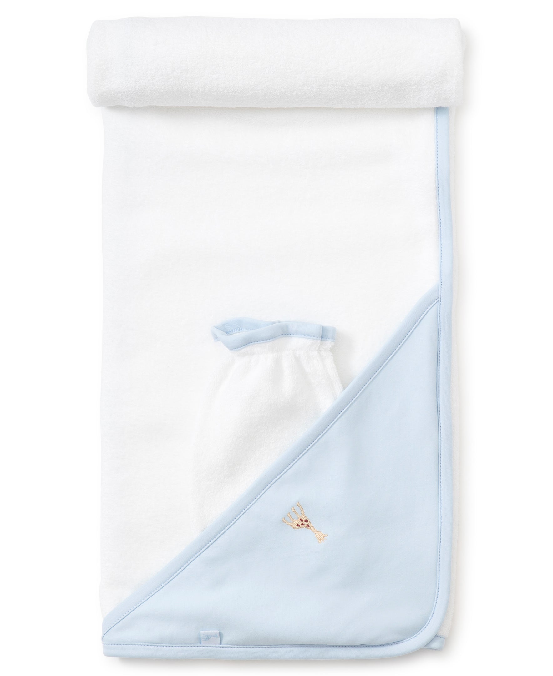 Sophie la girafe Blue Hooded Towel & Mitt Set - Kissy Kissy
