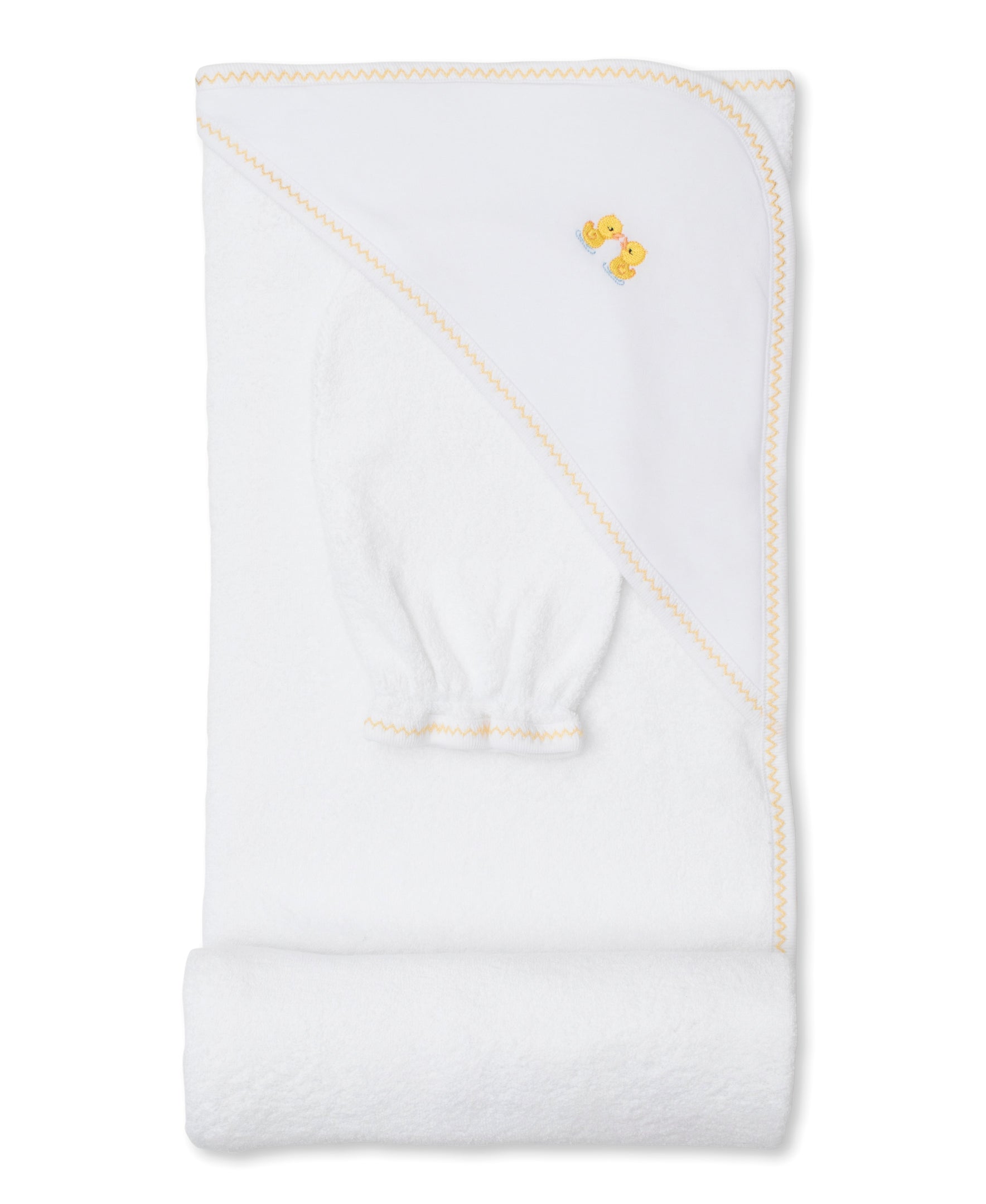Dotty Ducks Hooded Towel & Mitt Set - Kissy Kissy
