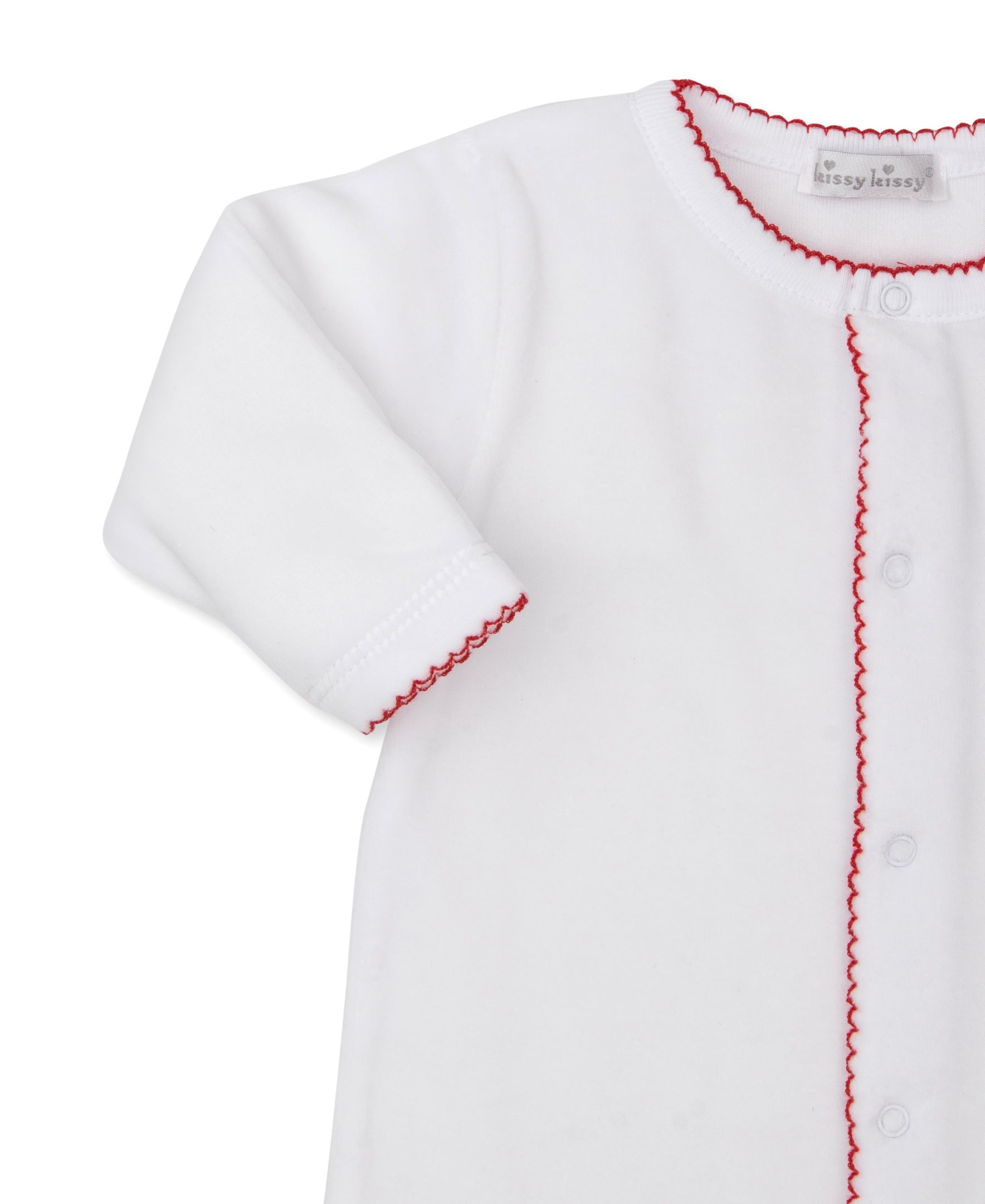 Baby's First Christmas 23 White Velour Footie - Kissy Kissy