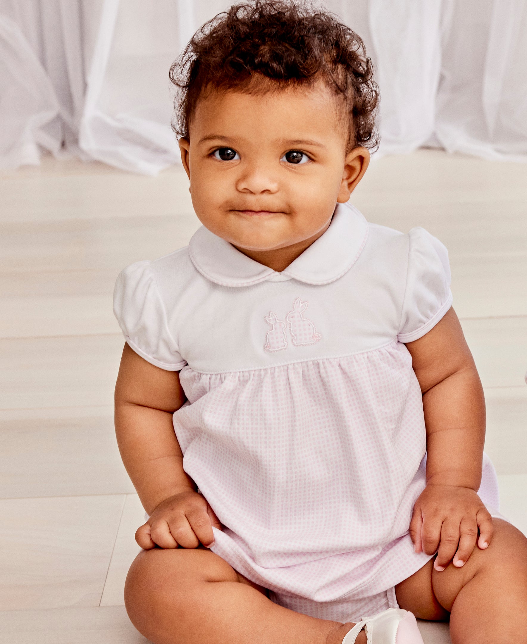 Pique Bunny Bash Pink/White Gingham Dress Set - Kissy Kissy