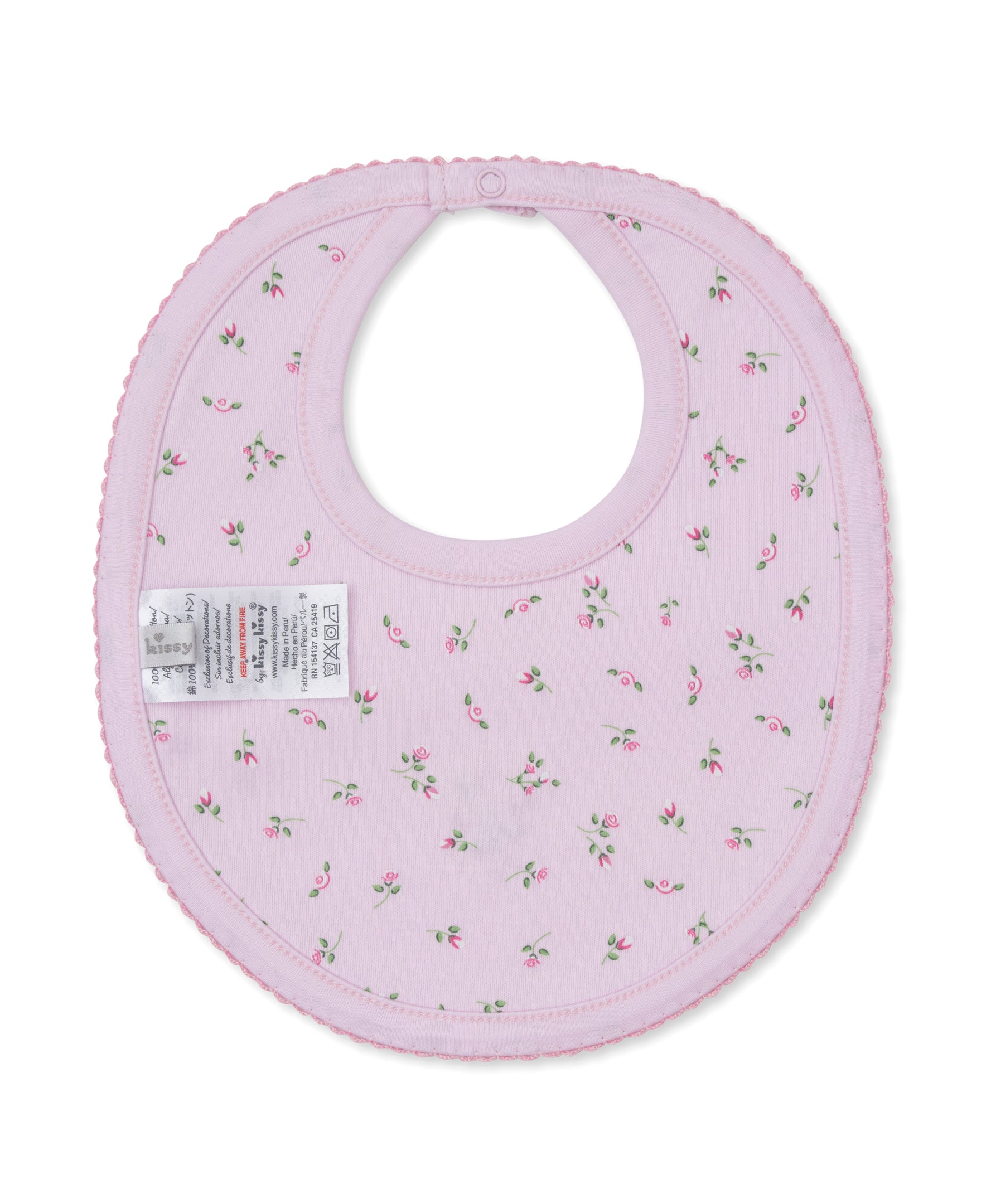 Garden Roses Pink Reversible Bib - Kissy Kissy