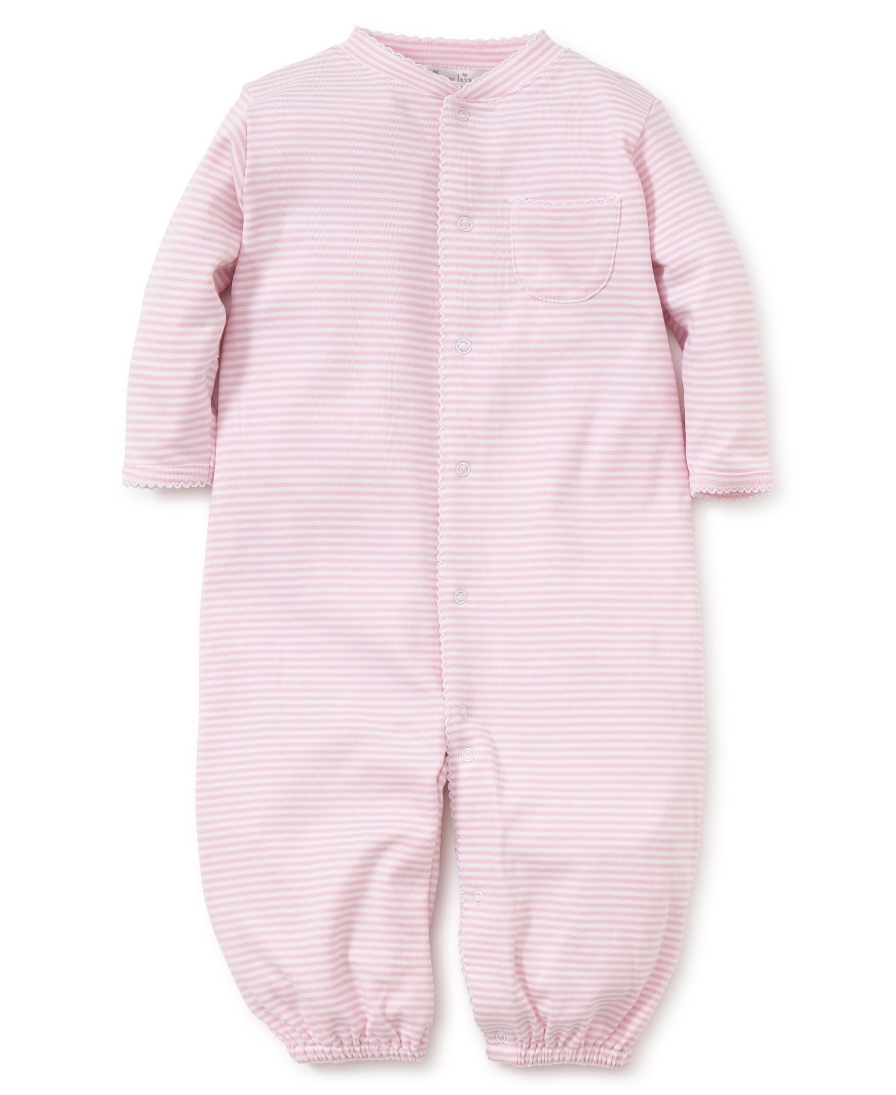 Kissy Kissy Simple Stripes Converter Gown – Pink | 100% Pima Cotton, Made In Peru, Soft Newborn Baby Outfit