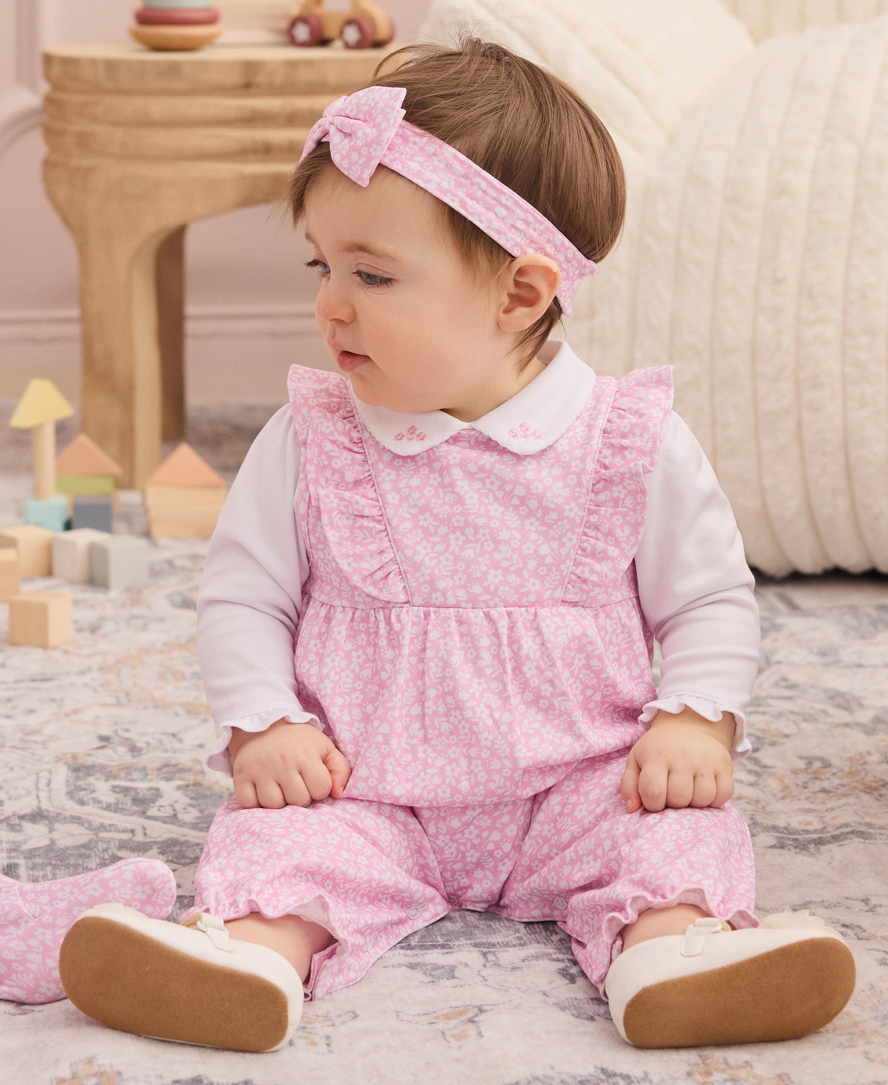 Autumn Meadows Pink Overall Set - Kissy Kissy